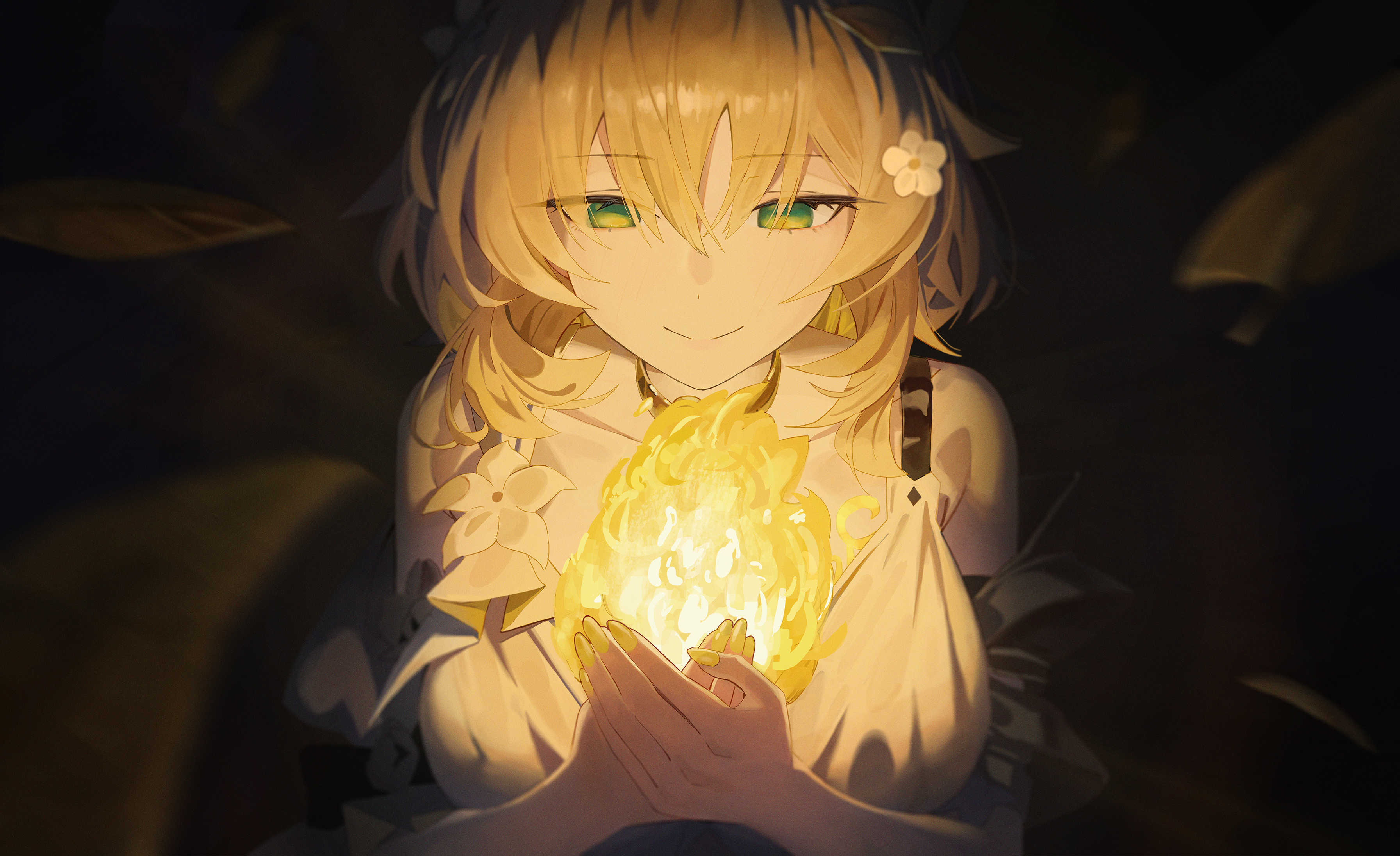 Aglaea (Honkai: Star Rail) holding a ball of light HD Wallpaper