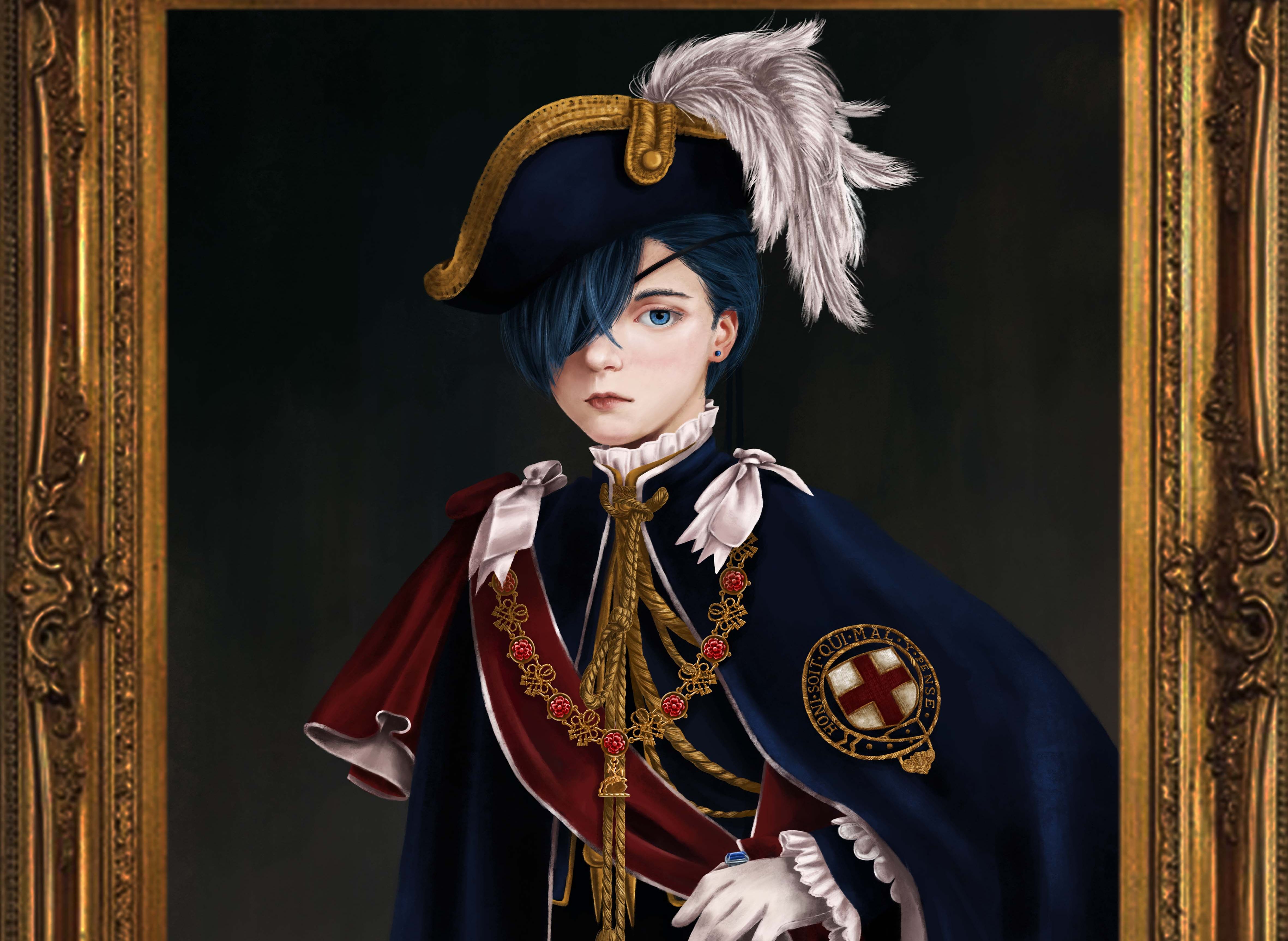 Ciel Phantomhive in a formal portrait HD Wallpaper
