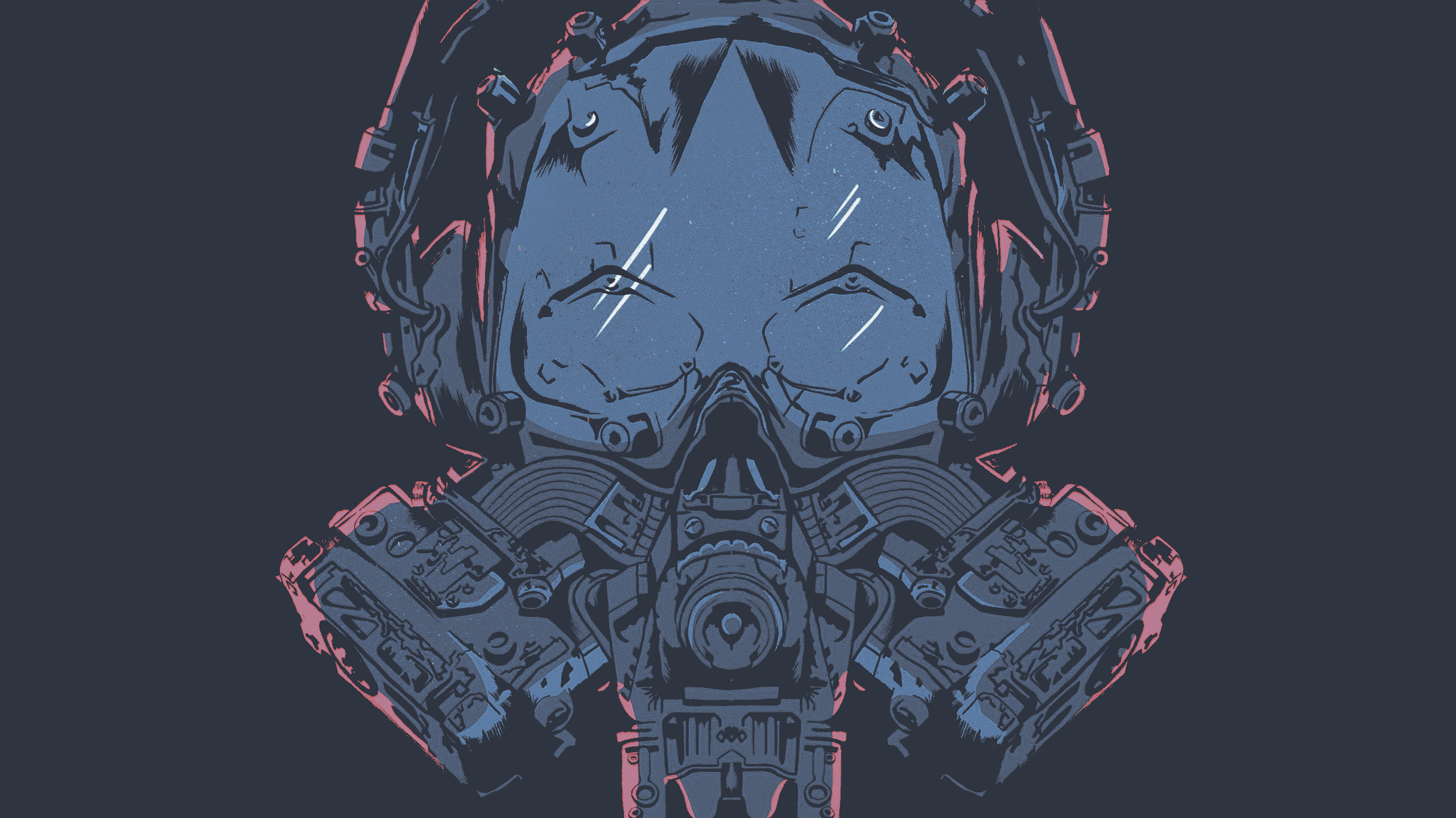 GTFO Gas Mask with Nord Color Scheme HD Wallpaper