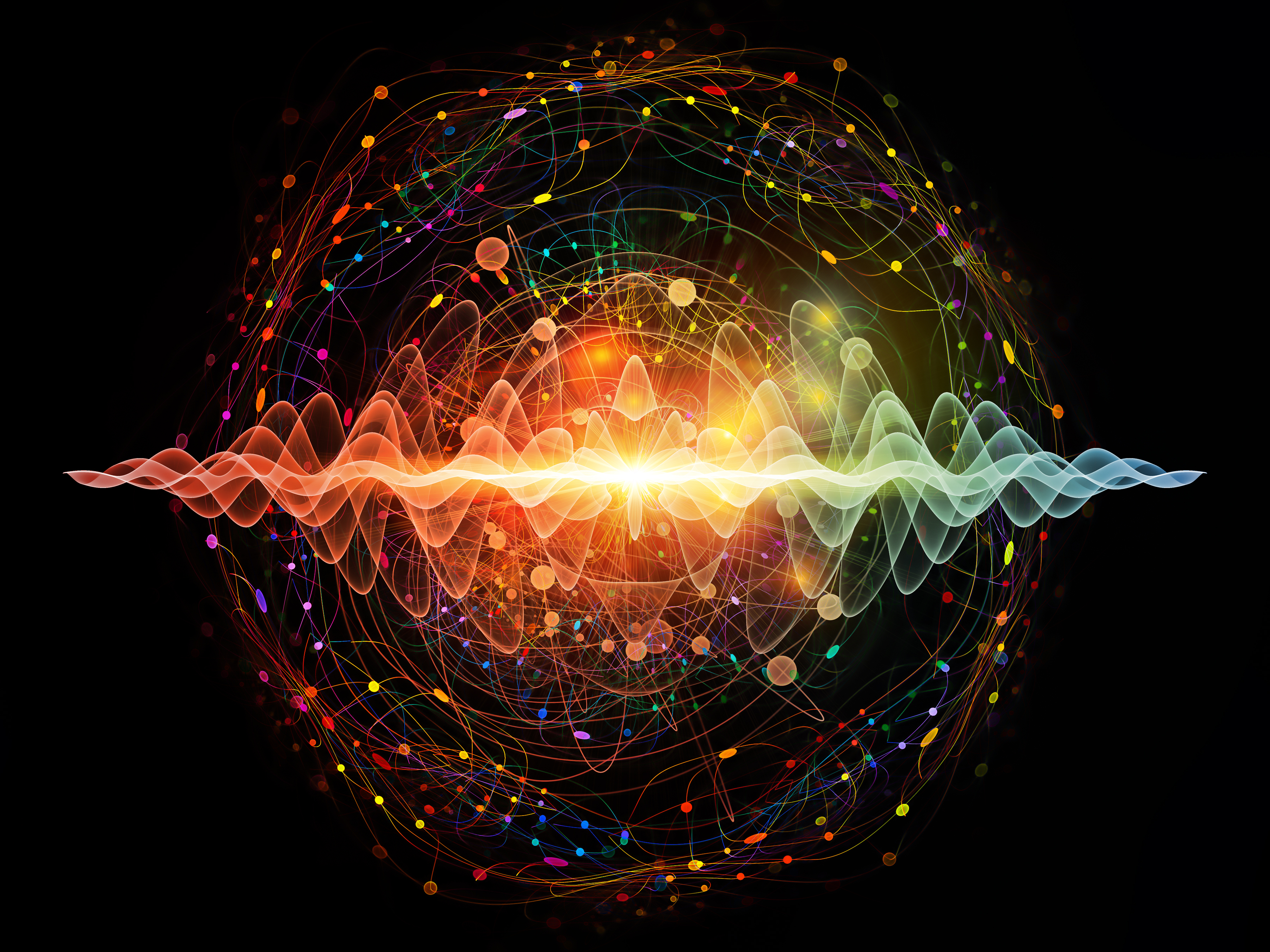 Abstract Quantum Mechanics Waves and Particles HD Wallpaper