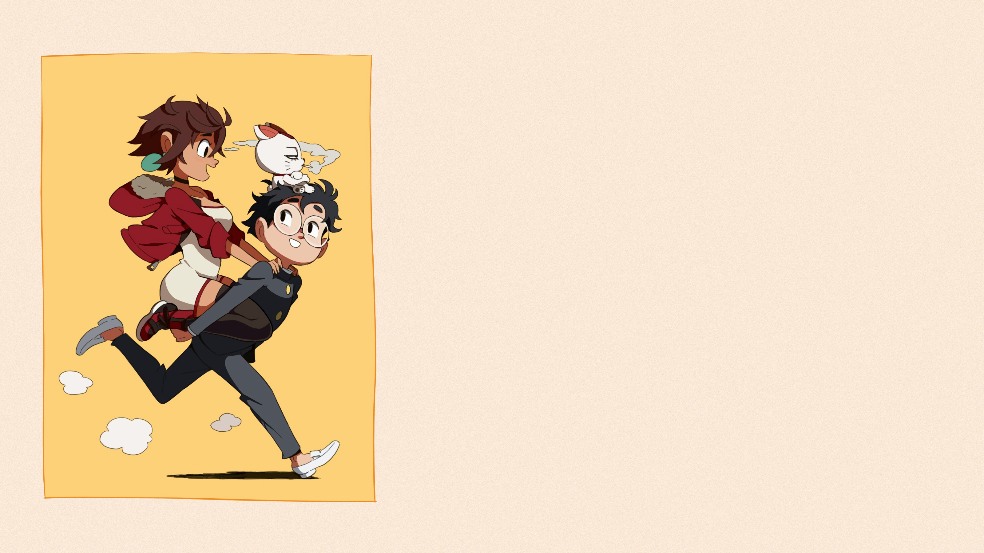 Momo Ayase and Ken Takakura from Dandadan HD Wallpaper