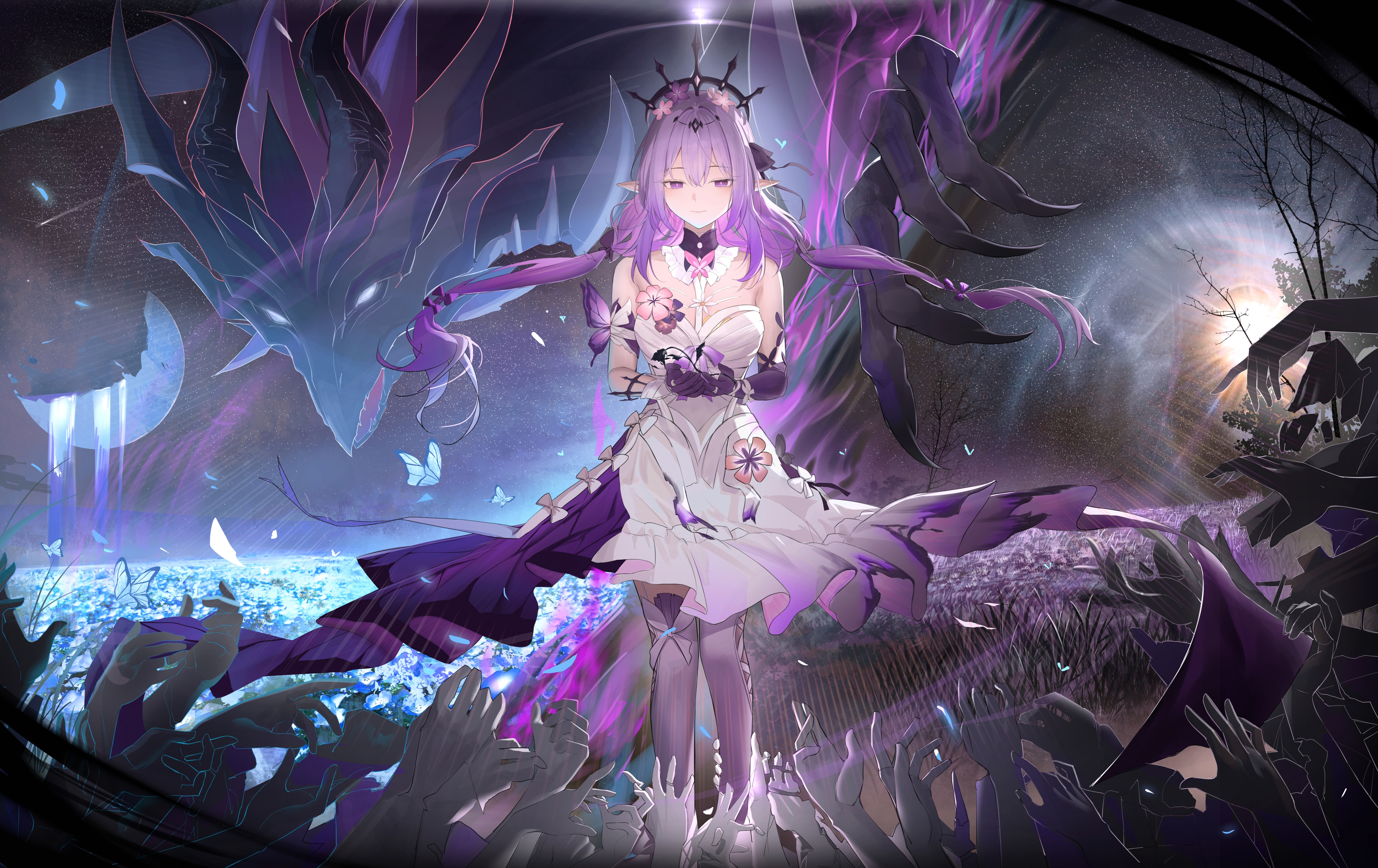 Castorice from Honkai: Star Rail with a dragon HD Wallpaper