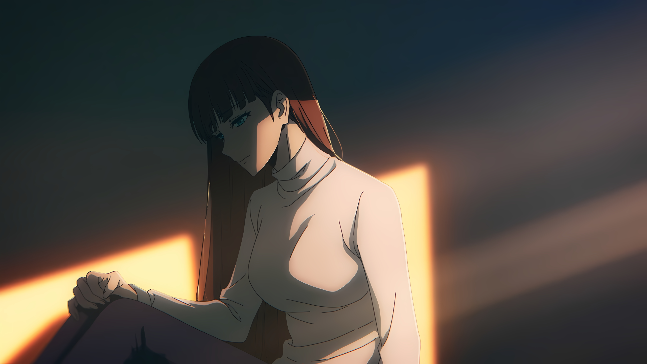 Solo Leveling anime girl sitting in light HD Wallpaper