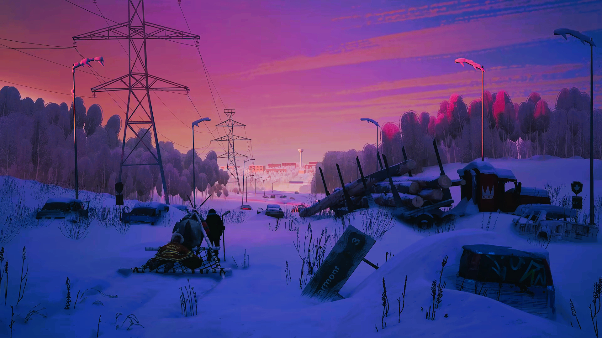 The Long Dark 2 Winter Scene with Power Lines HD Wallpaper