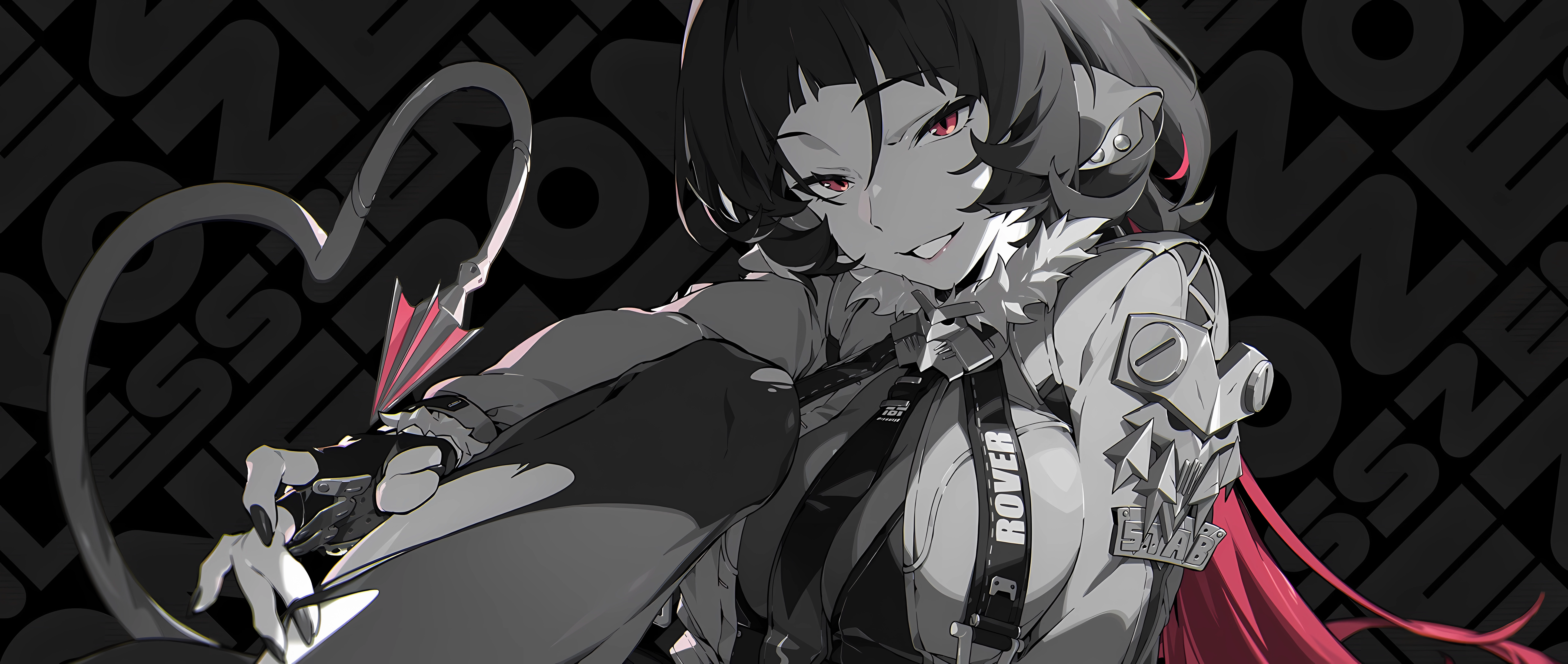 Jane Doe (Zenless Zone Zero) with red eyes and animal ears HD Wallpaper