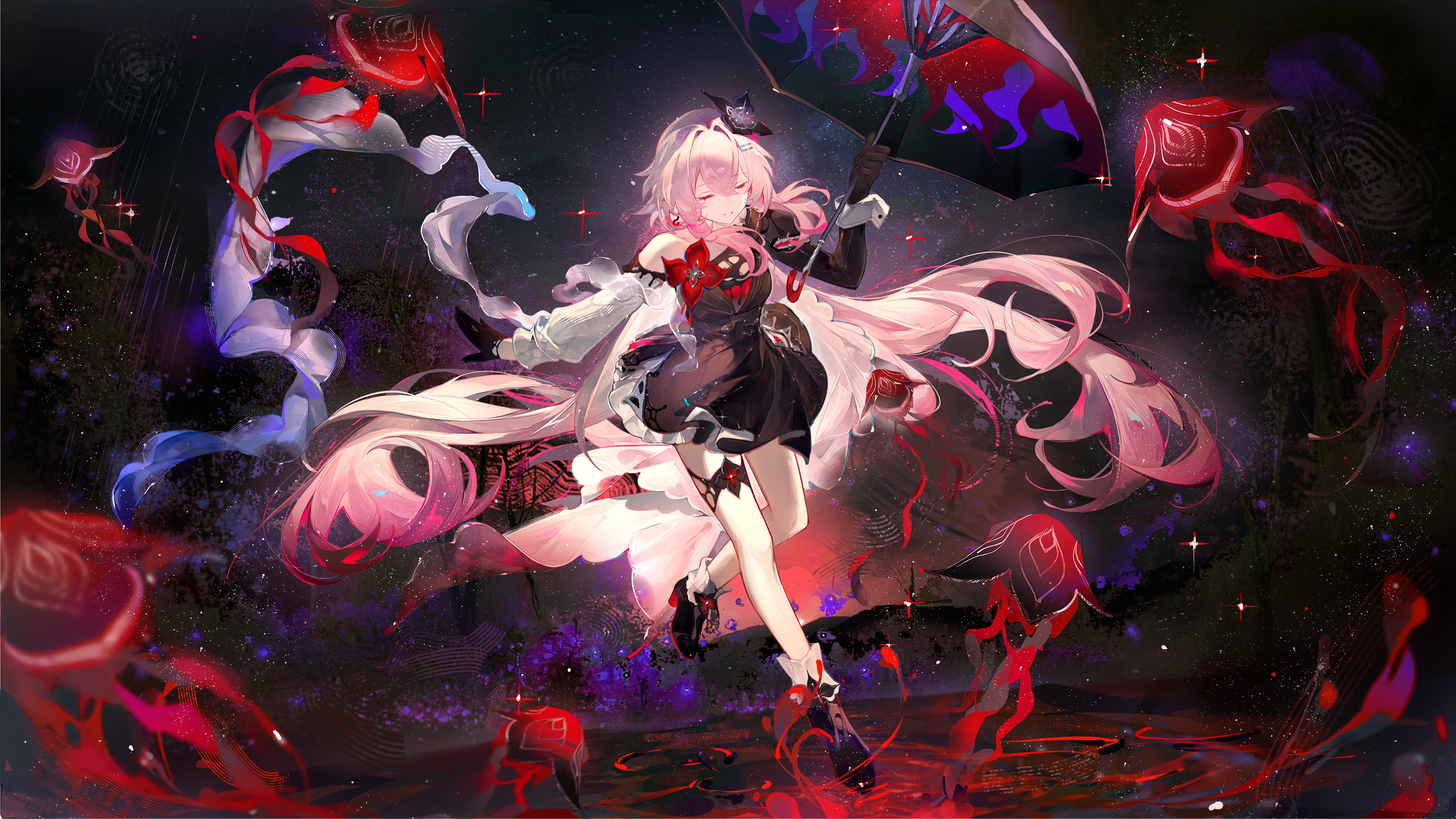 Honkai: Star Rail March 7th with Pink Hair and Umbrella HD Wallpaper