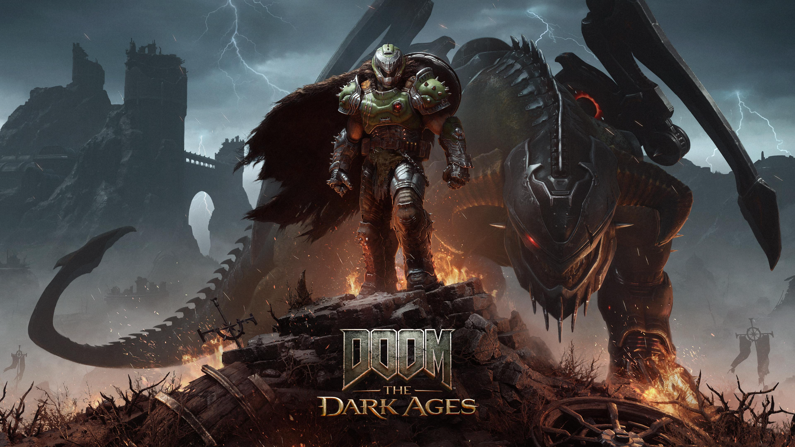 DOOM: The Dark Ages - Doom Slayer with Dragon HD Wallpaper