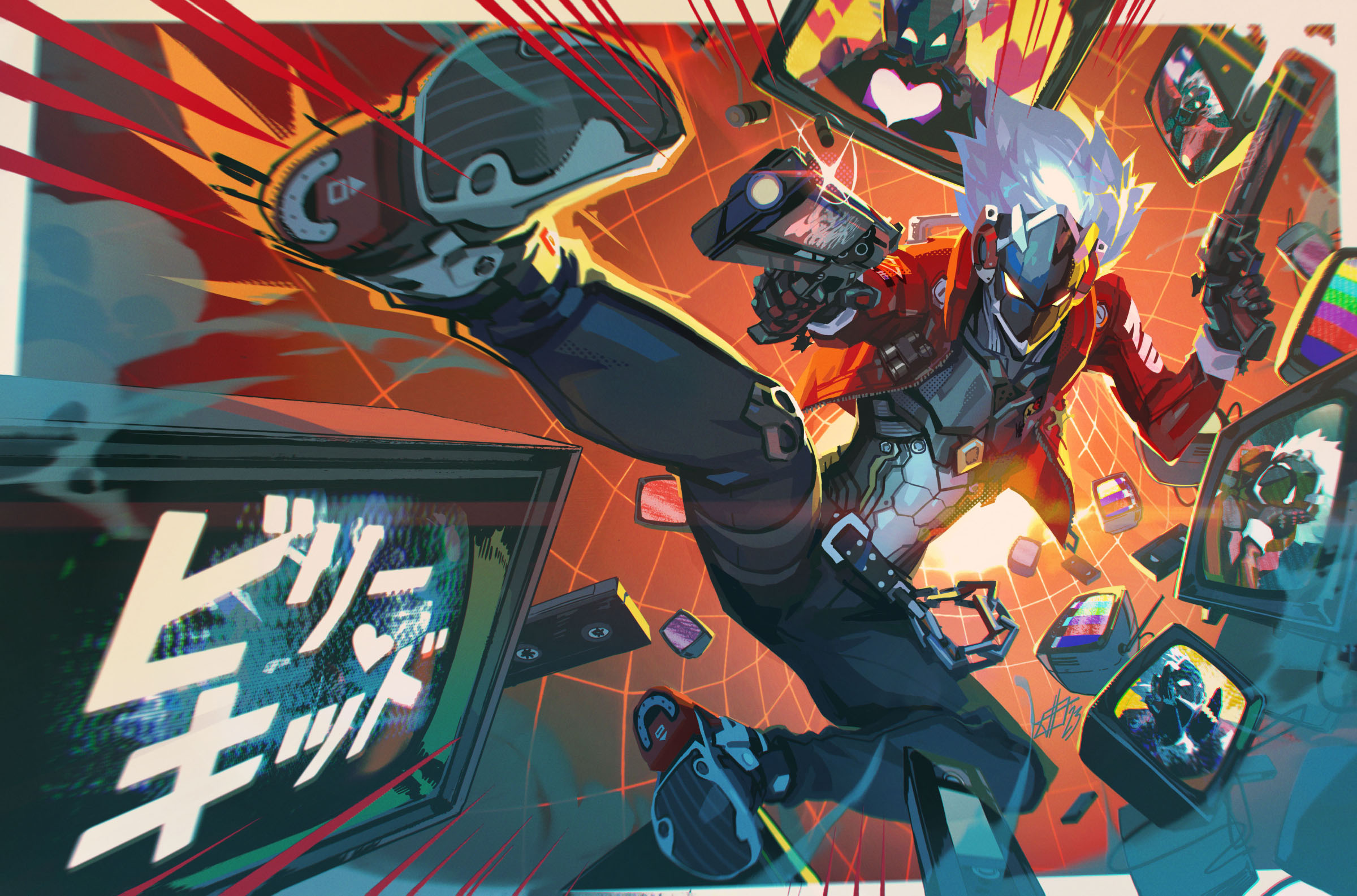Billy Kid from Zenless Zone Zero dual-wielding guns HD Wallpaper