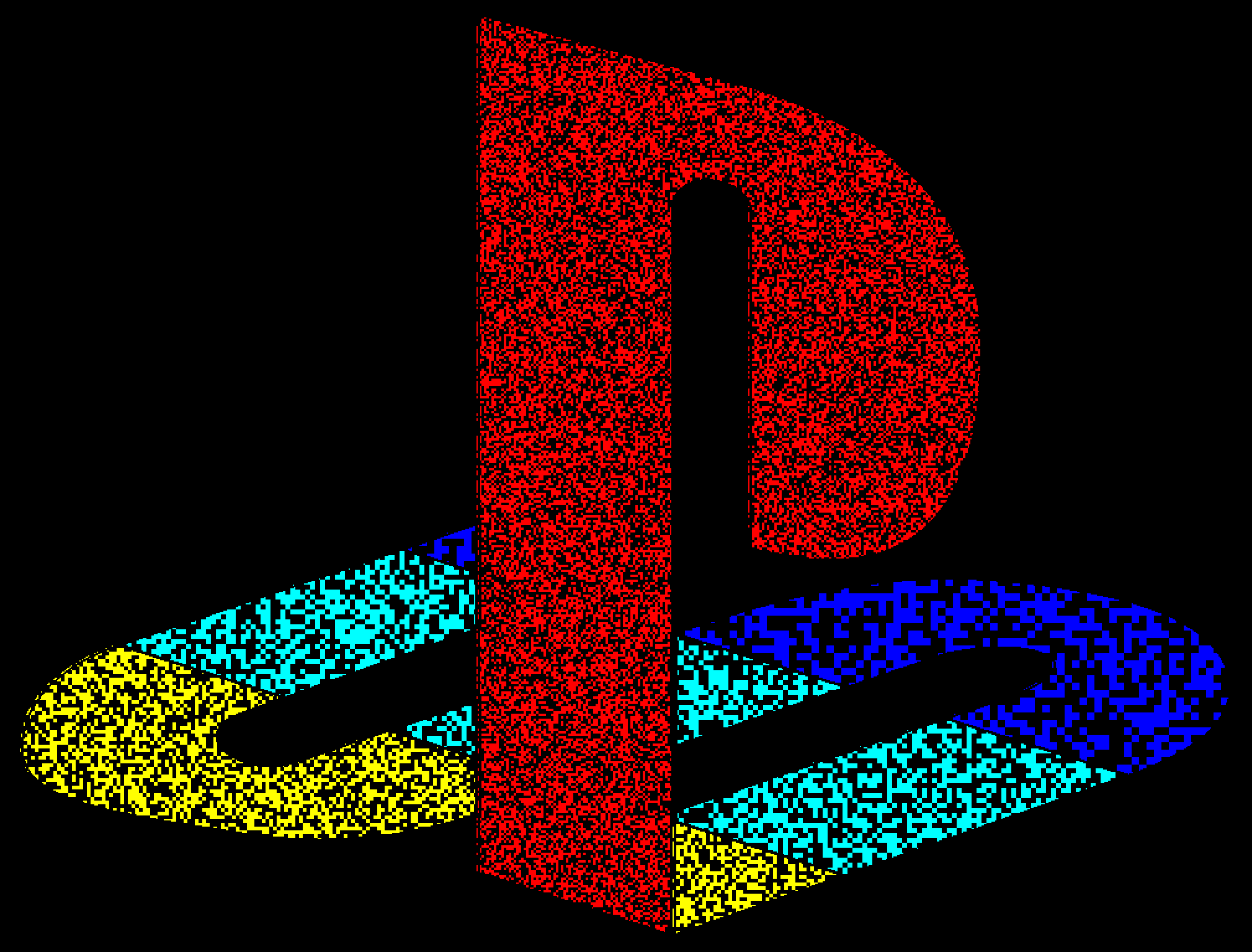PlayStation logo made of small colorful shapes HD Wallpaper