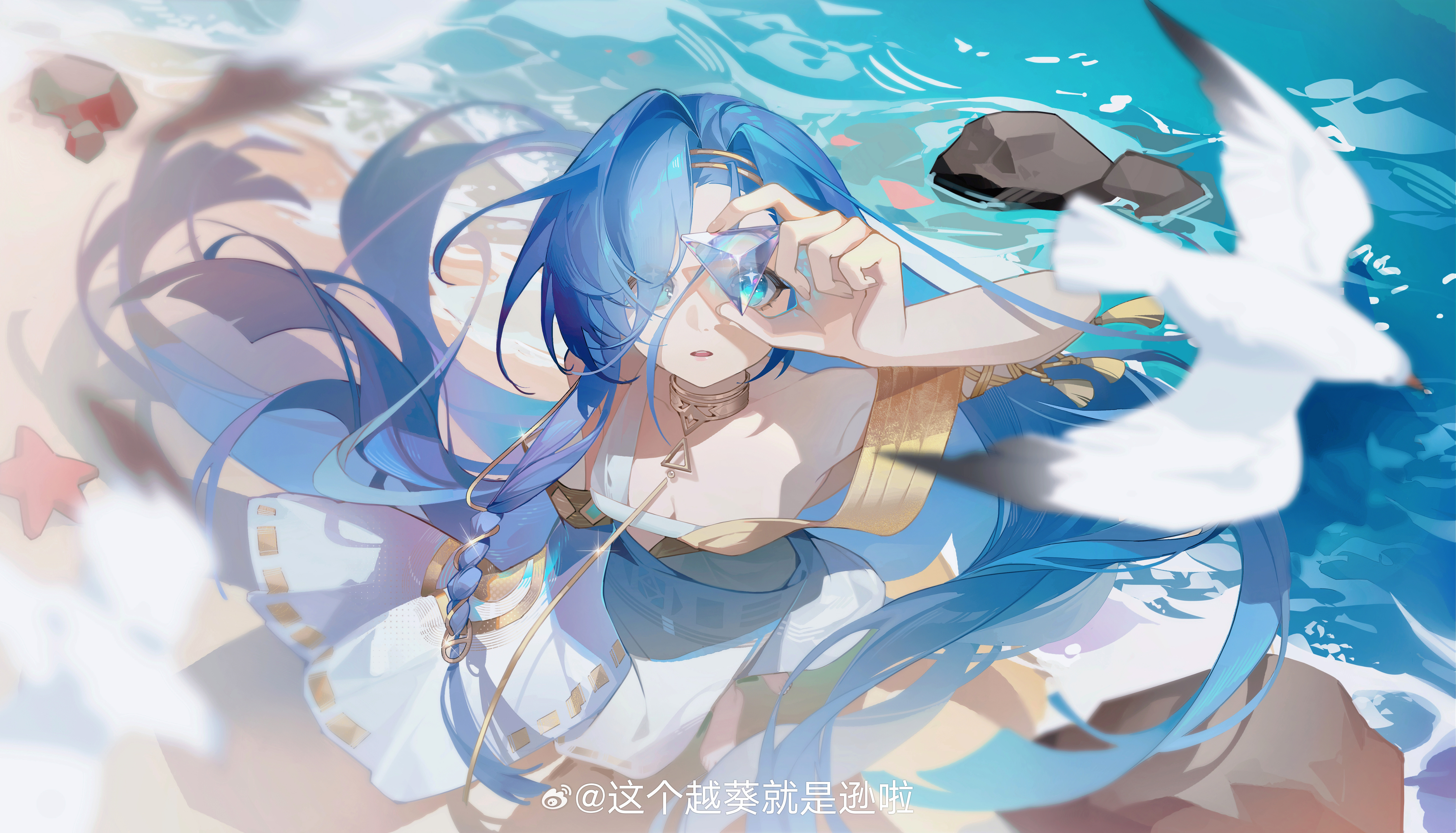 37 (Reverse: 1999) by the sea with seagulls HD Wallpaper