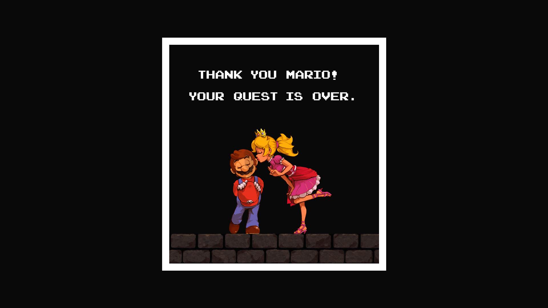 Super Mario Bros. Princess Peach kisses Mario HD Wallpaper