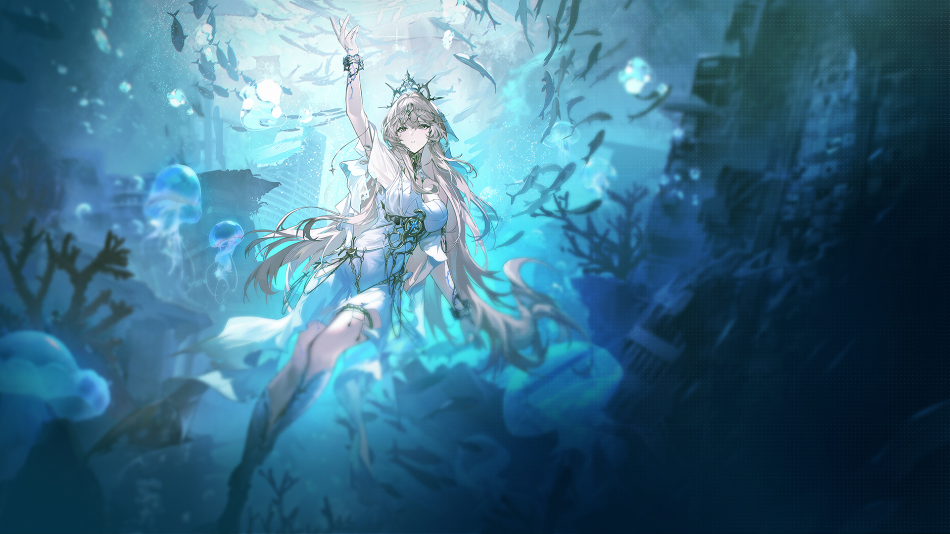 Bianca from Punishing: Gray Raven underwater with fish HD Wallpaper