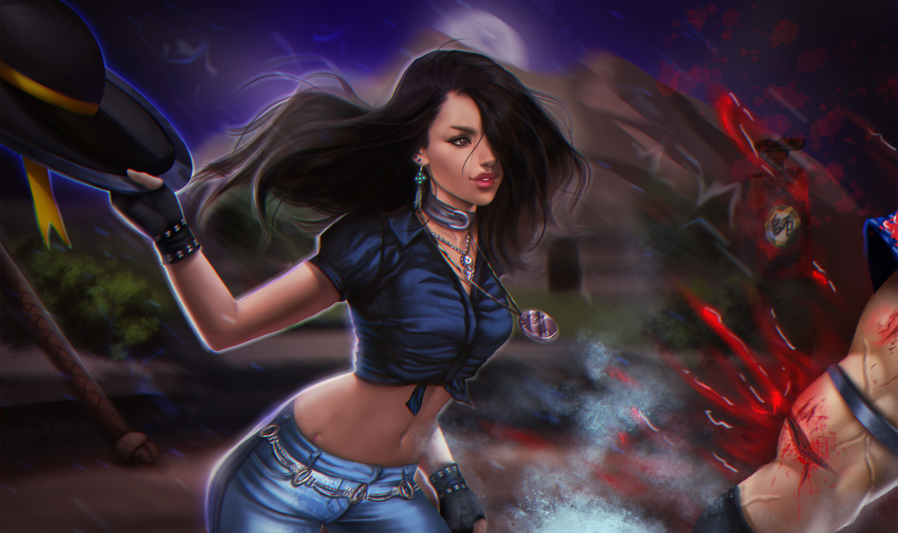 Mortal Kombat characters in a fight HD Wallpaper