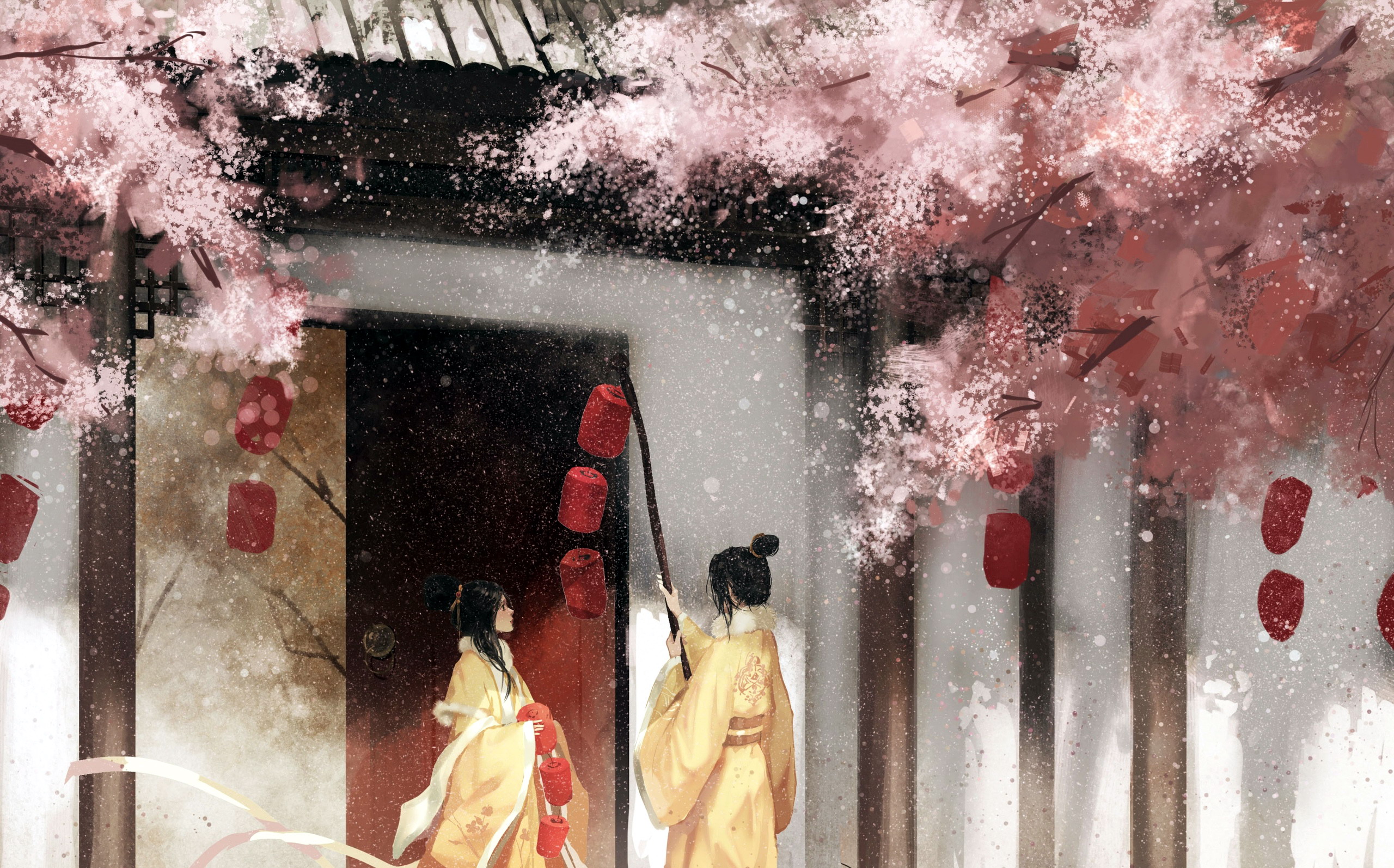 Mo Dao Zu Shi: Jiang Yanli and Jin Zixuan with Lanterns HD Wallpaper
