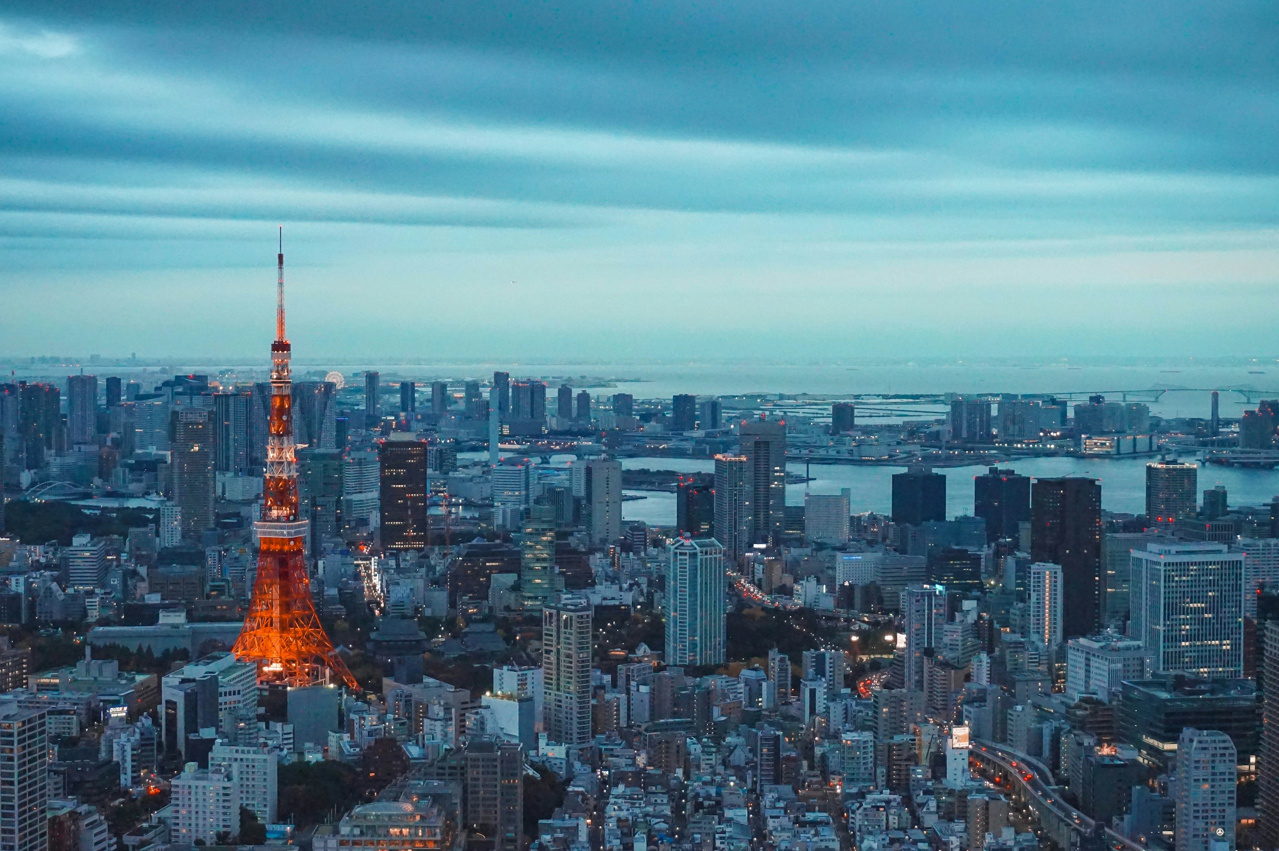 Tokyo Tower and City Skyline at Dusk HD Wallpaper
