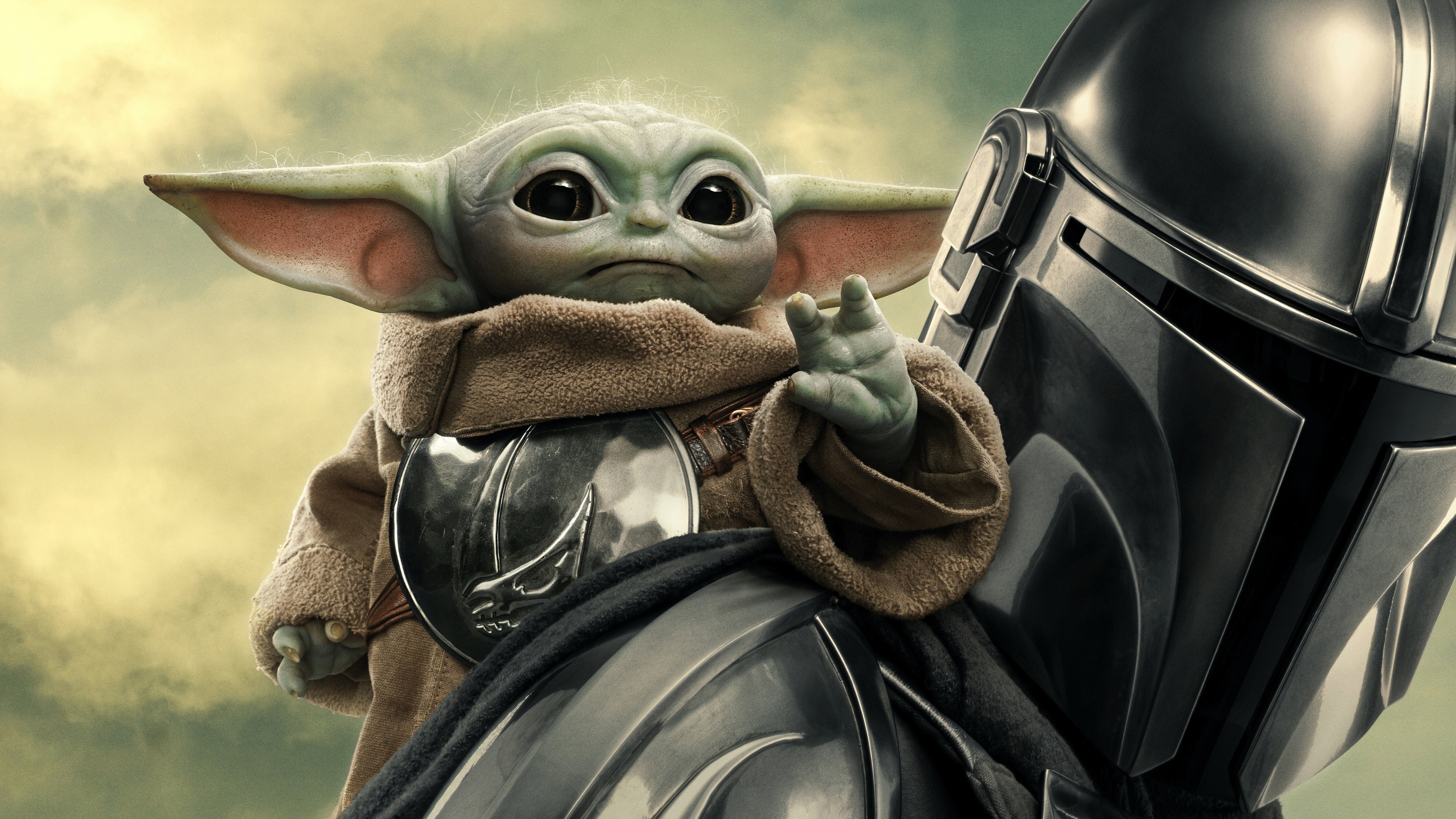 Grogu and The Mandalorian from Star Wars HD Wallpaper