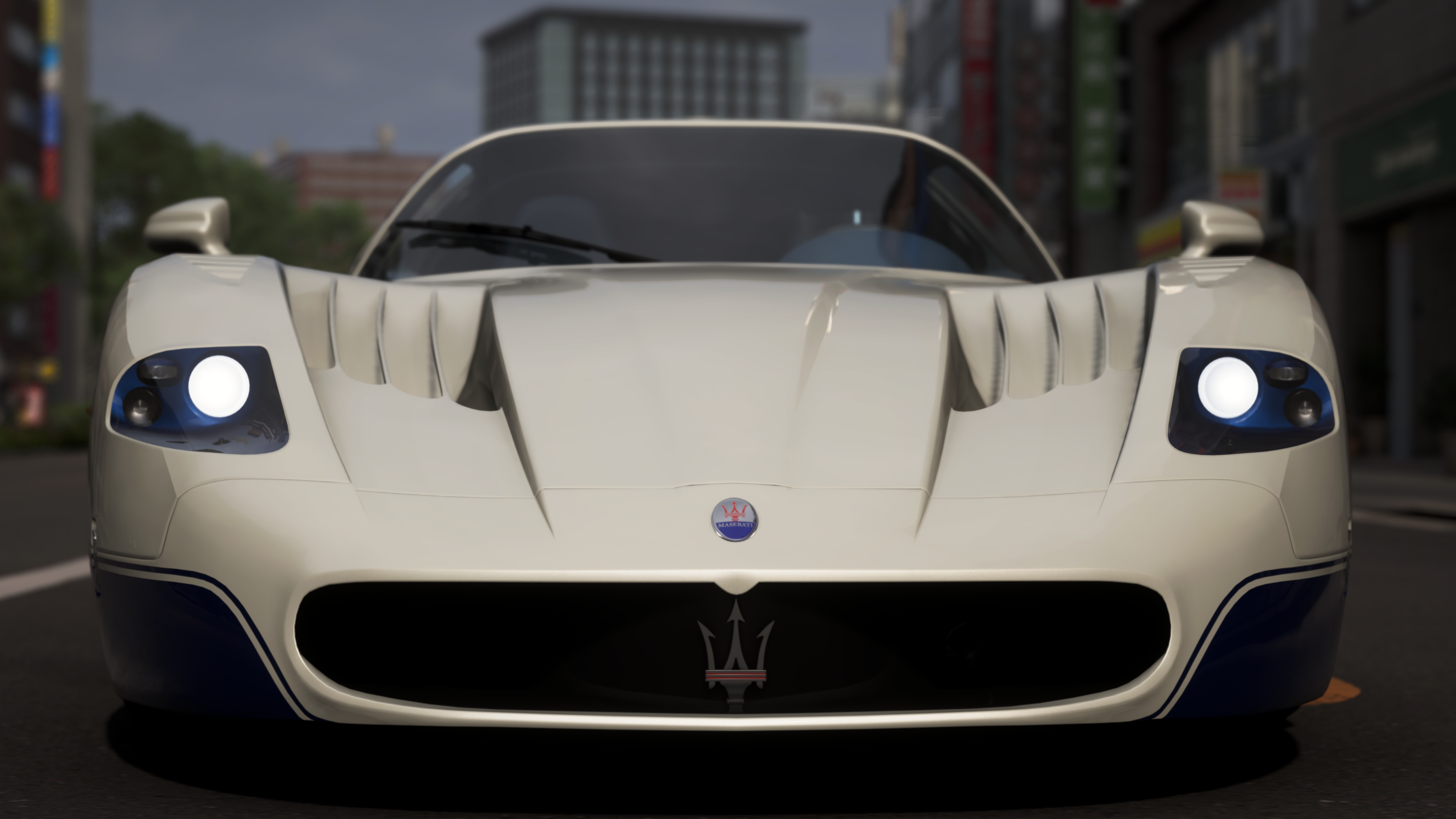 Front View of a White Maserati MC12 Supercar HD Wallpaper