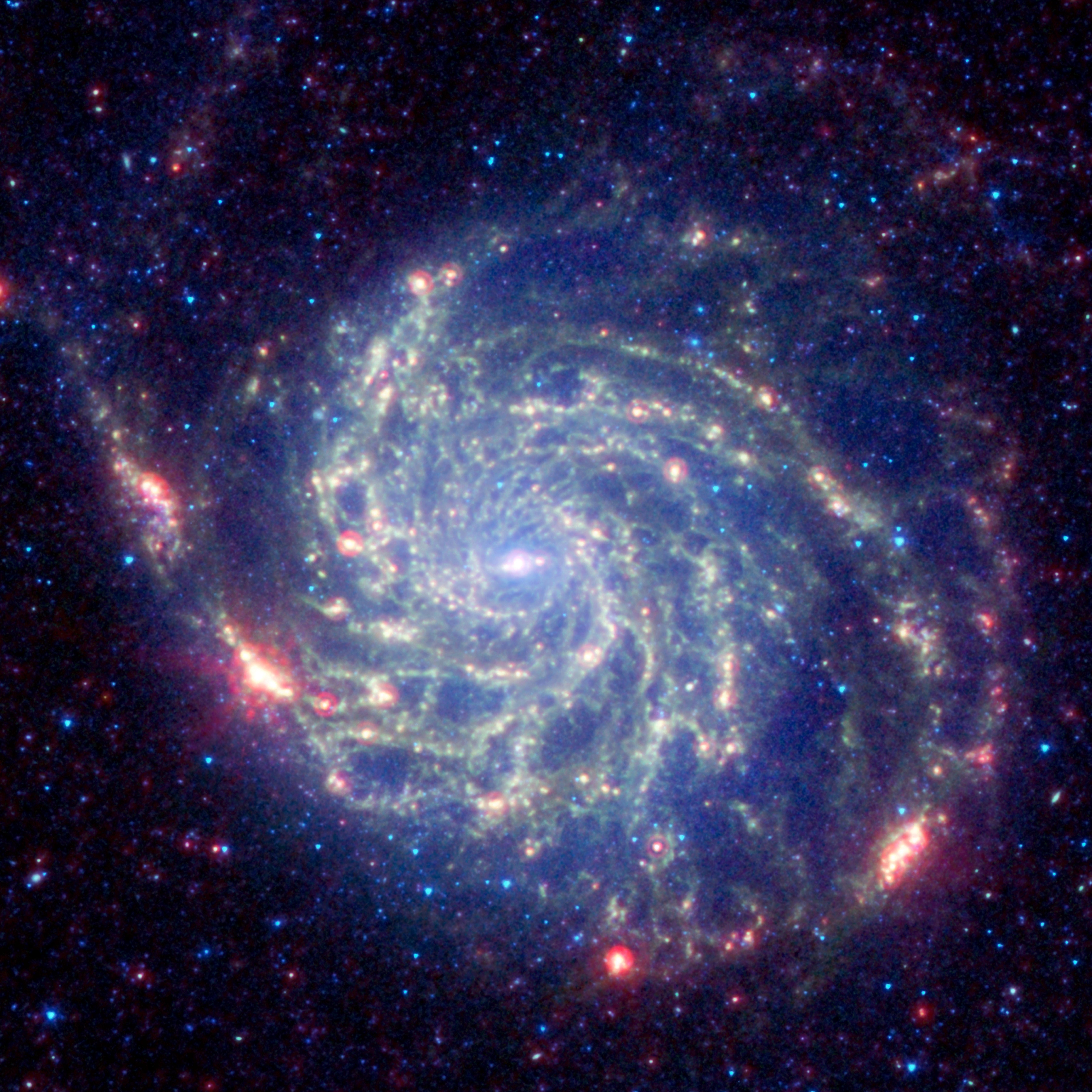 Spitzer Space Telescope View of Galaxy Messier 101 HD Wallpaper