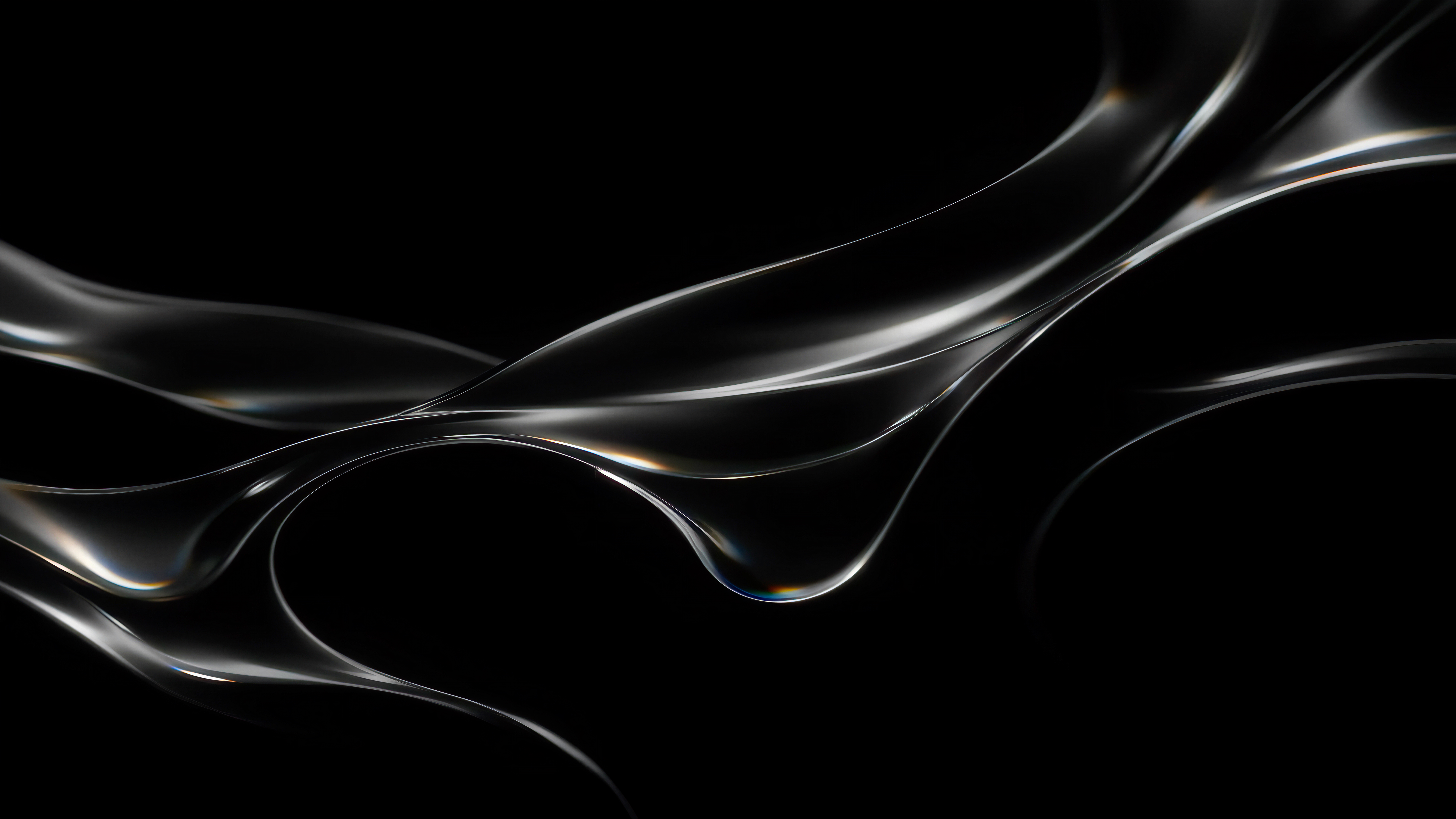 Abstract flowing liquid glass waves HD Wallpaper