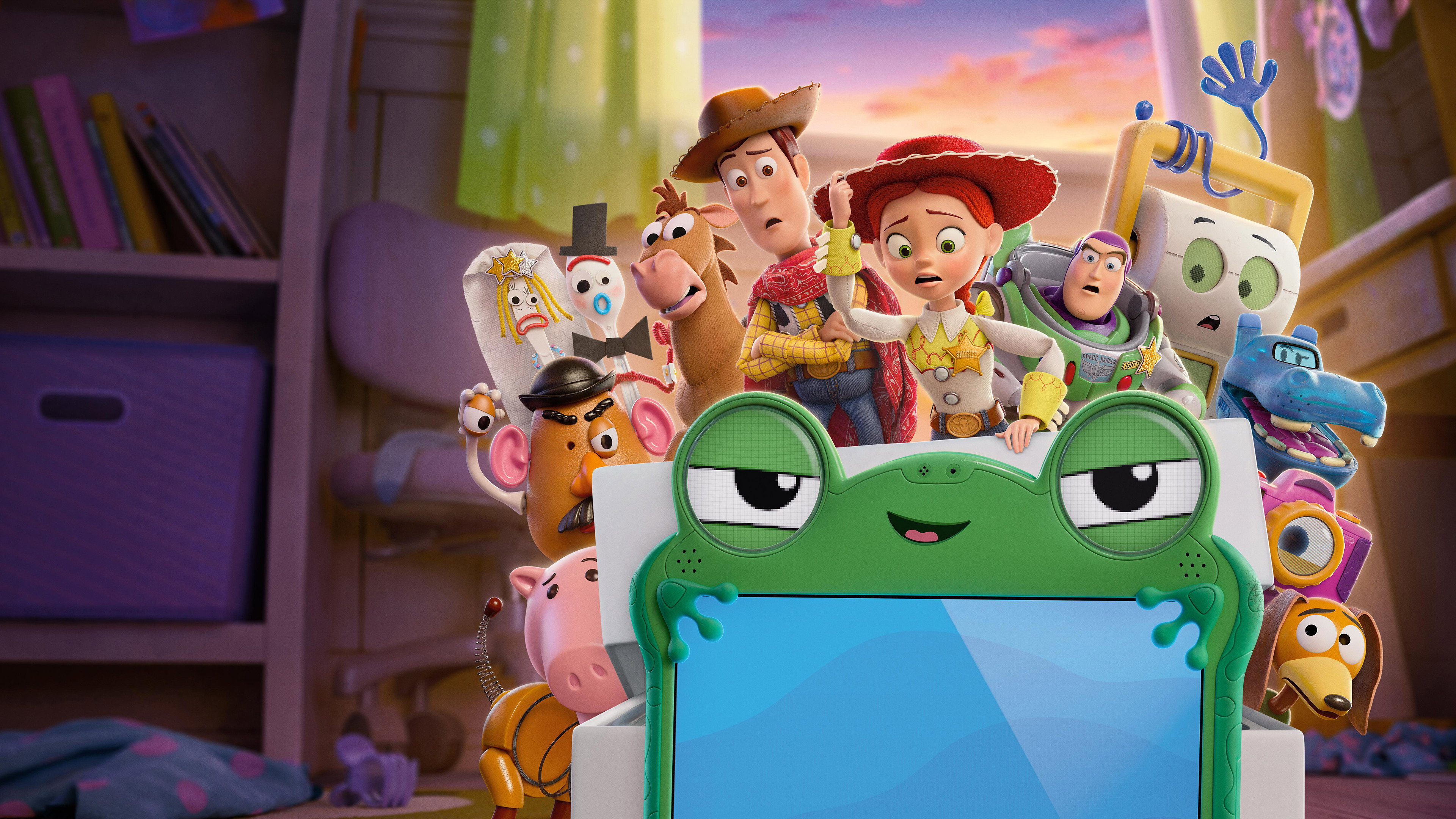 Woody, Jessie, and Buzz Lightyear in Toy Story 5 HD Wallpaper