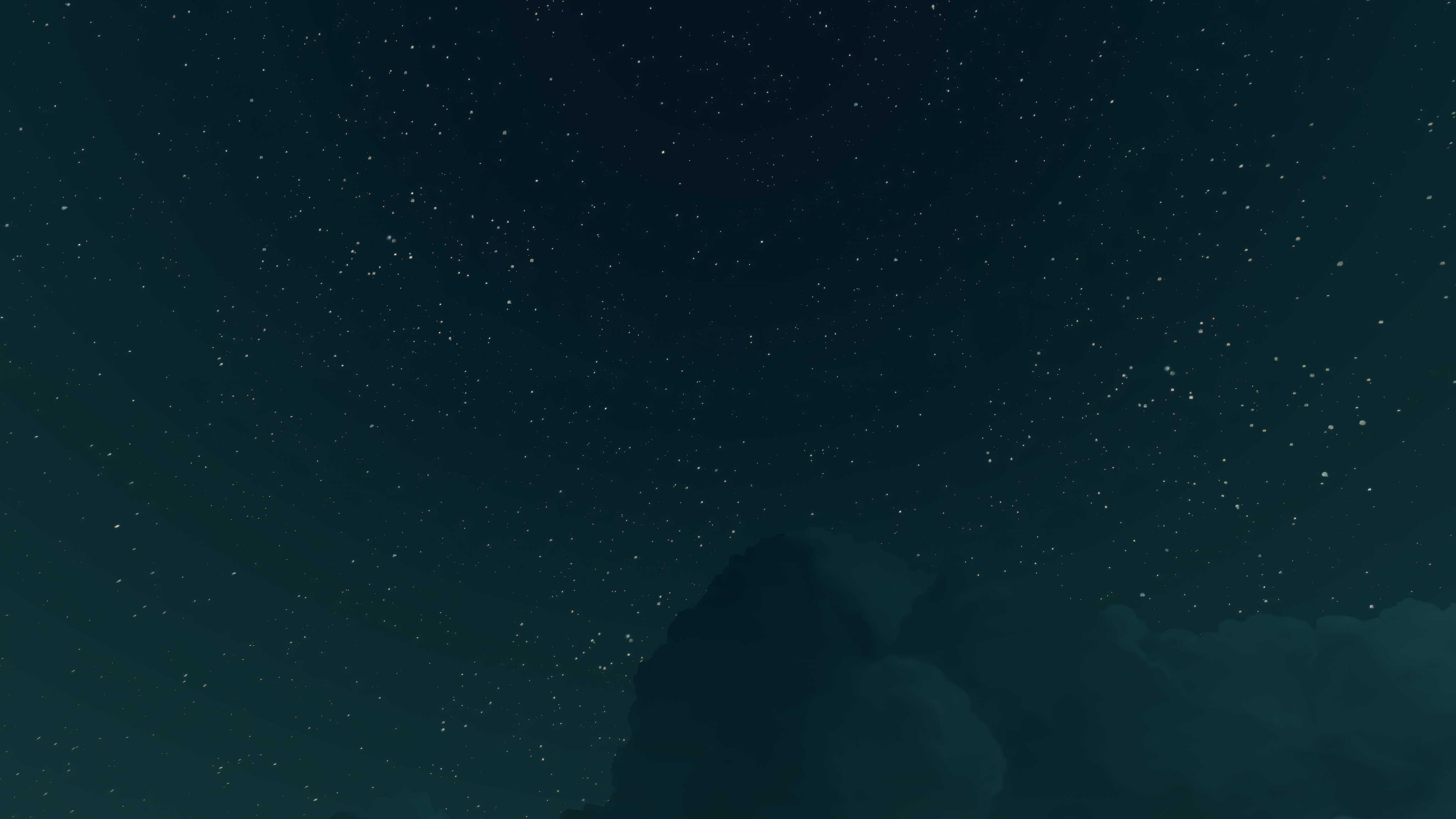 Starry night sky with dark clouds HD Wallpaper