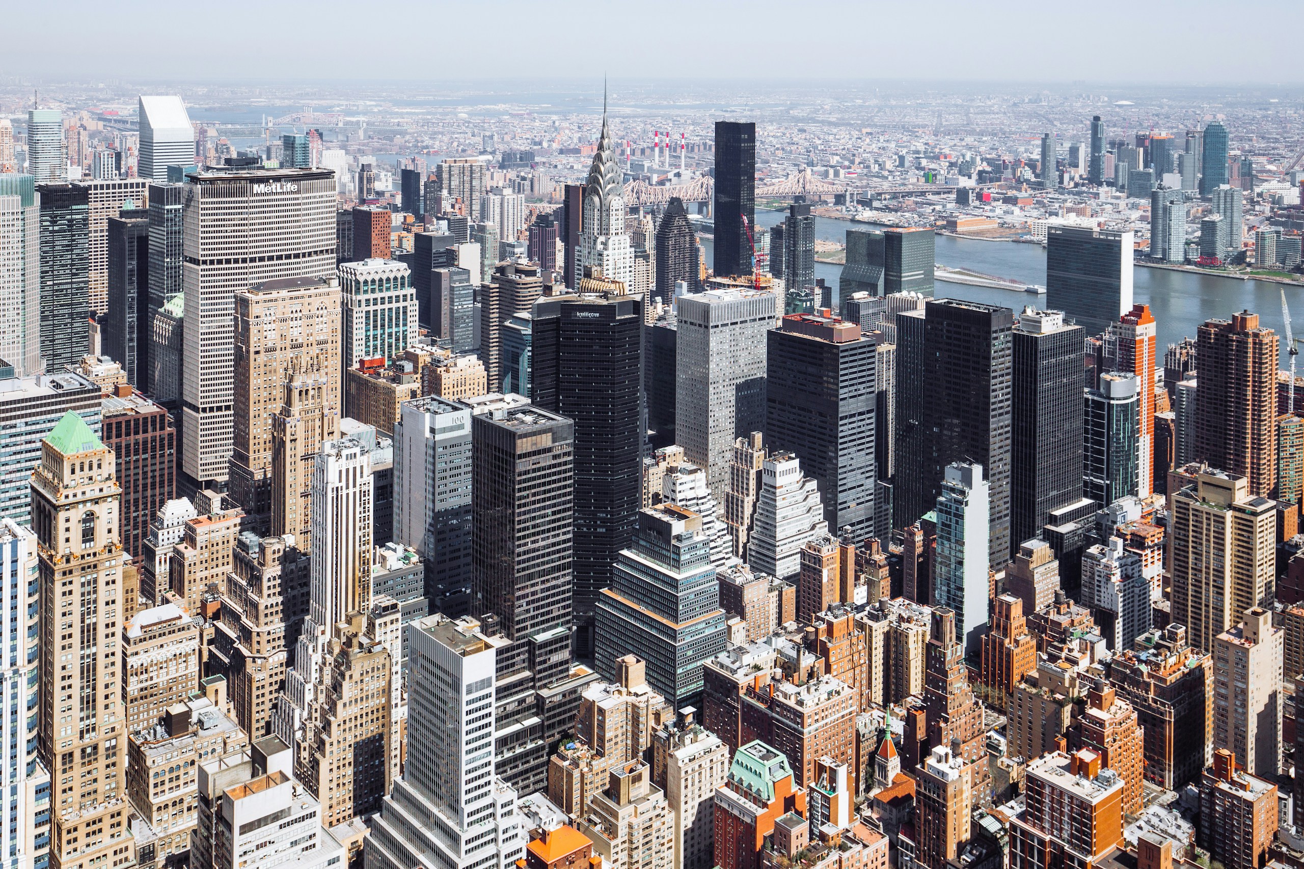 Aerial View of Midtown Manhattan Skyscrapers in New York City HD Wallpaper