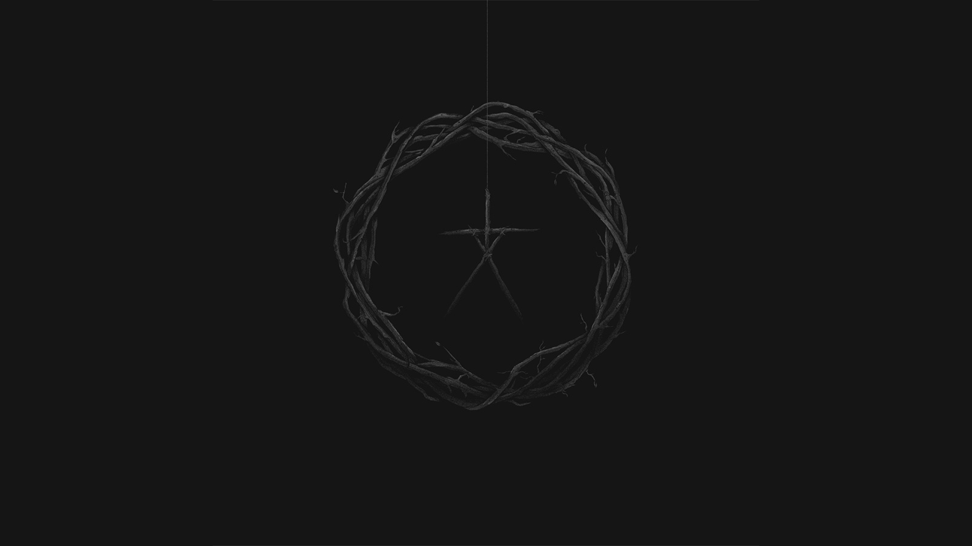 The Blair Witch Project stick figure and twig wreath HD Wallpaper