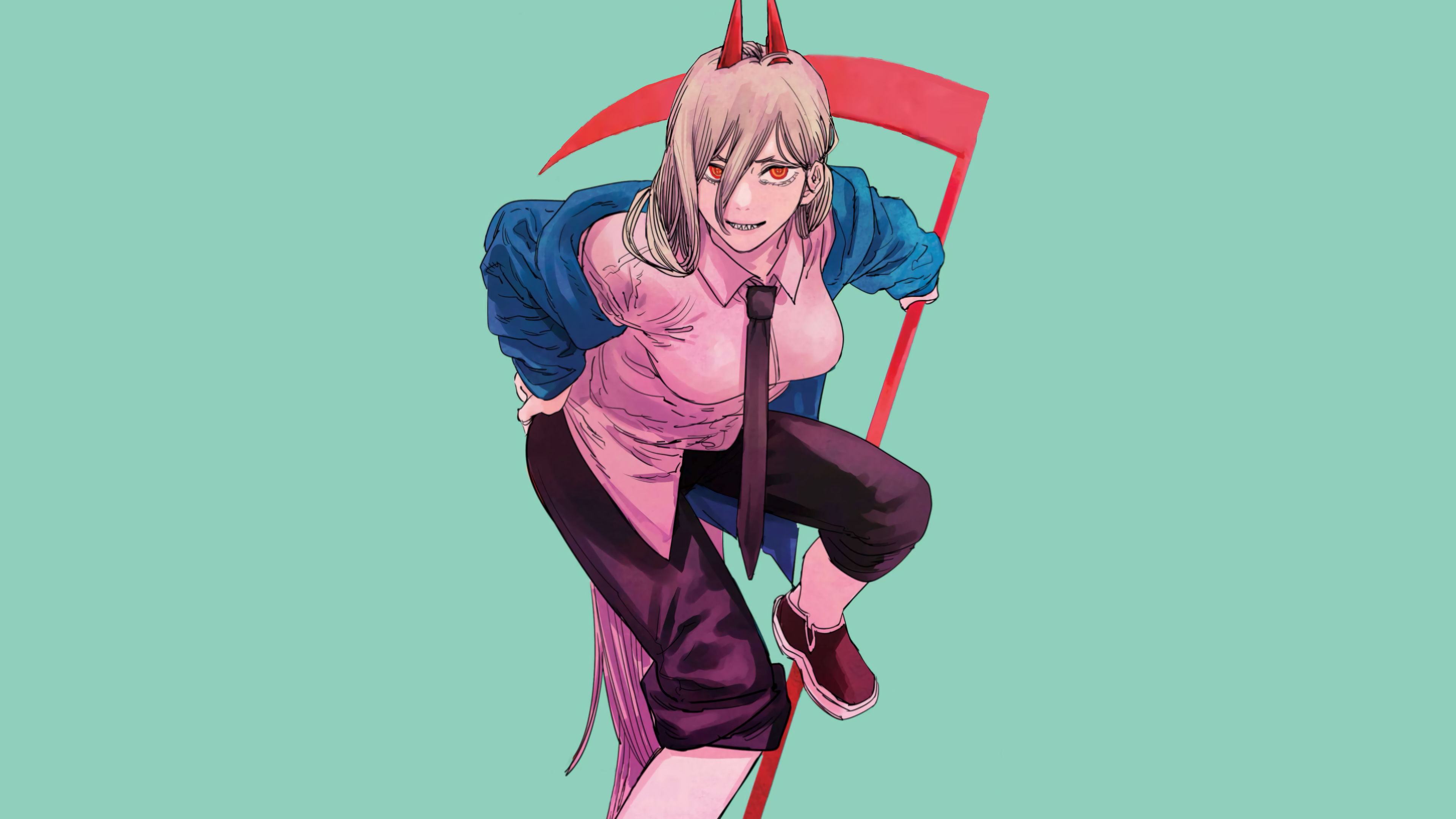 Power from Chainsaw Man with a red scythe HD Wallpaper