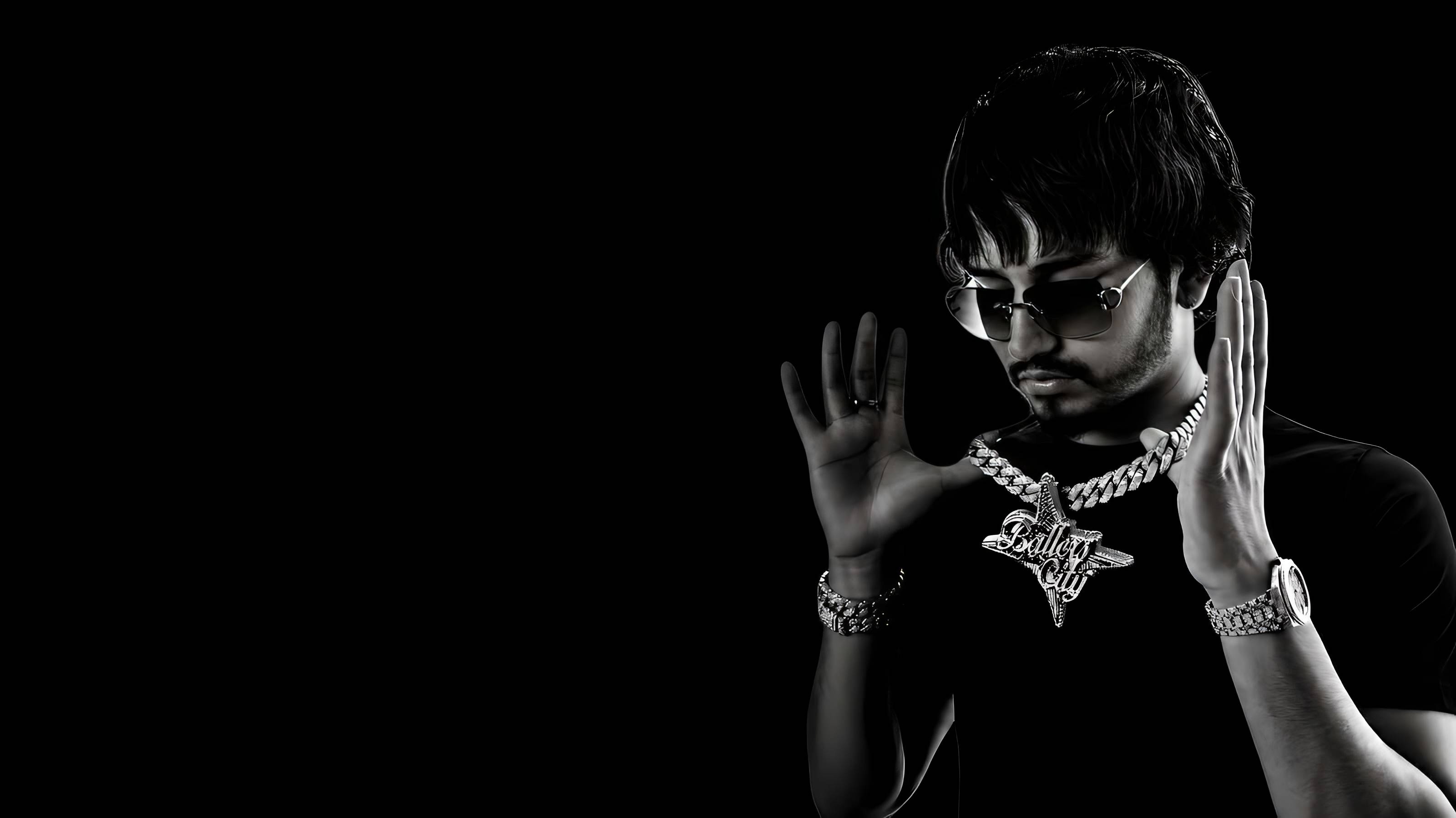 Rapper Kalam Ink in Black and White Portrait HD Wallpaper