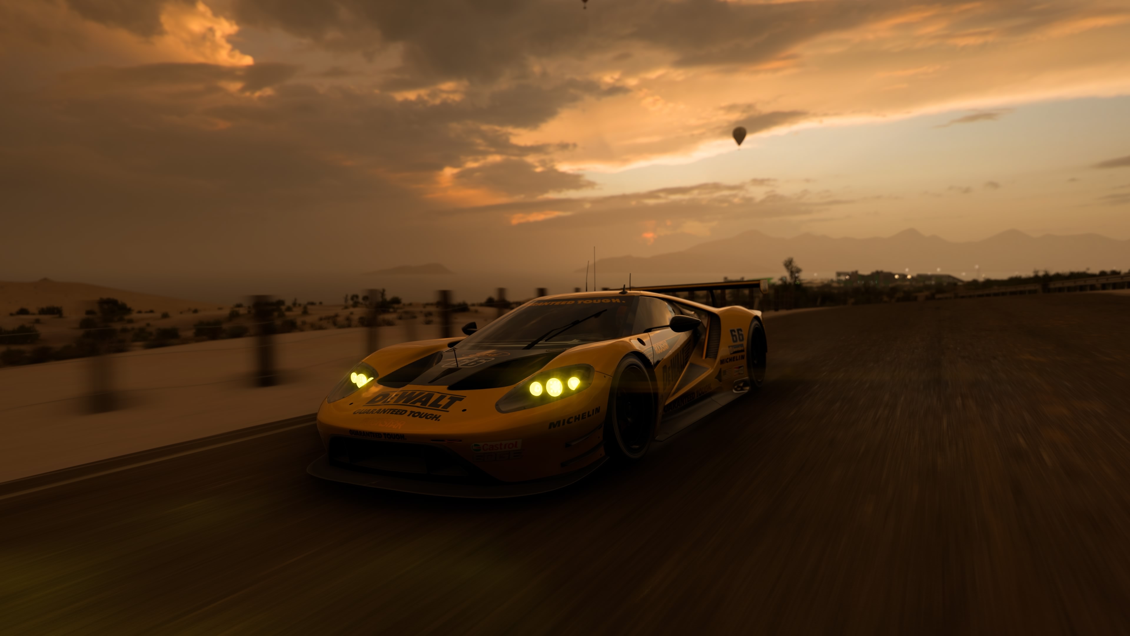 Yellow Ford GT Race Car in Forza Horizon 5 HD Wallpaper