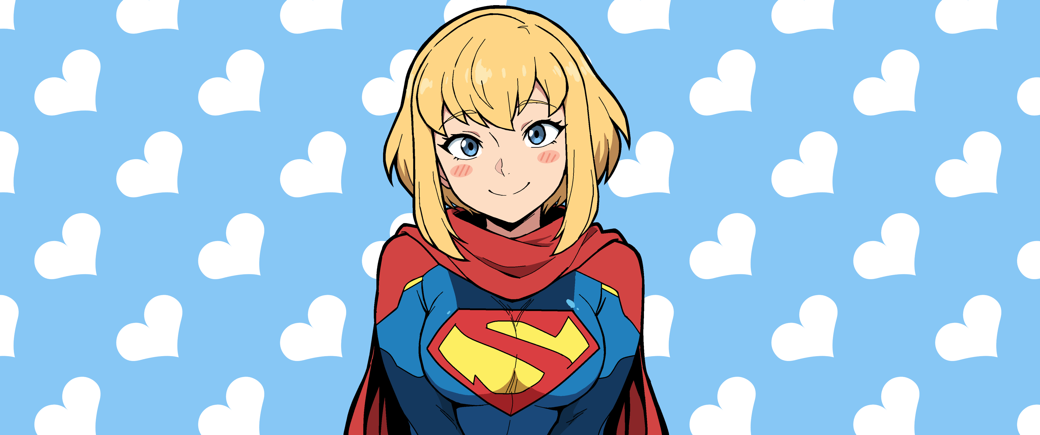 Supergirl Kara Zor-El in Anime Art Style HD Wallpaper
