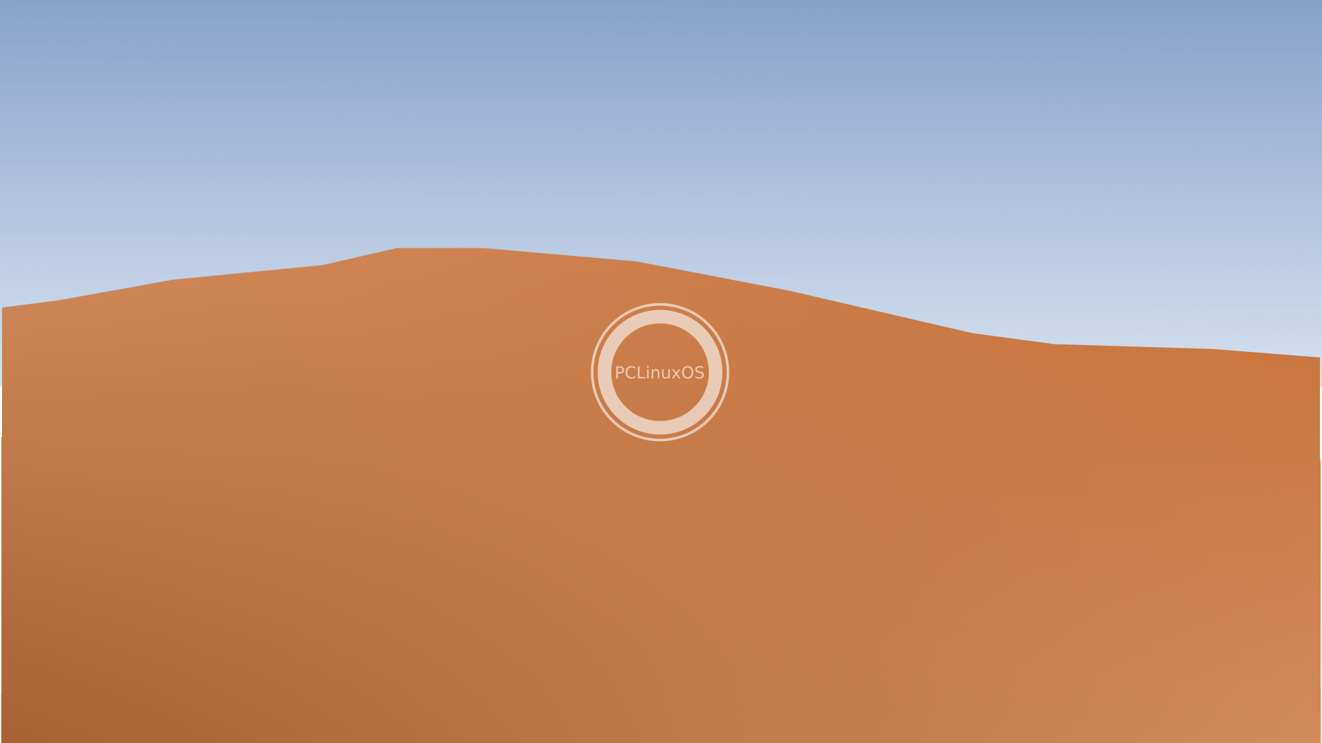 PCLinuxOS Logo on Minimalist Desert Dune HD Wallpaper