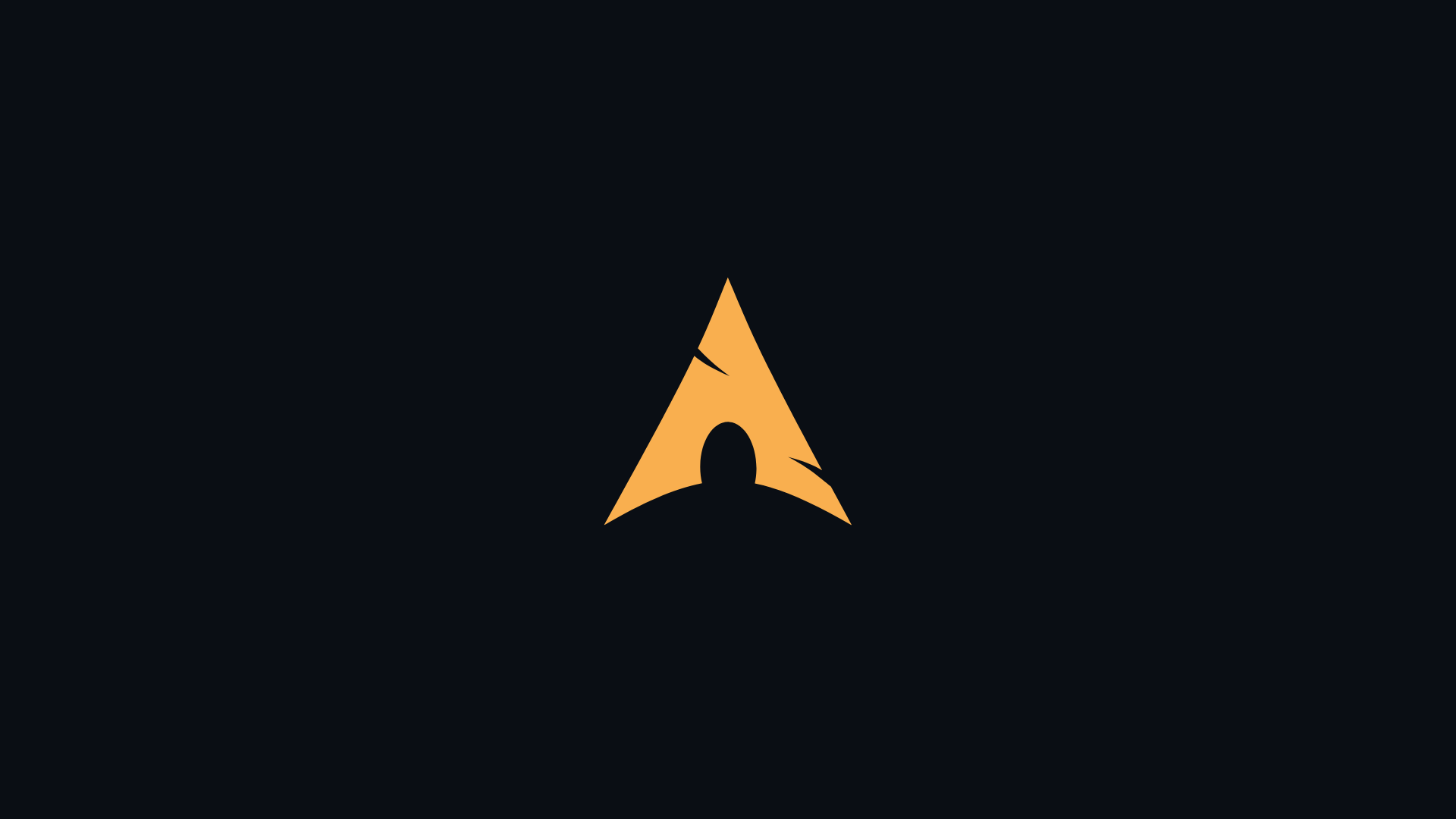 Stylized Orange Arch Linux Logo on Dark Background HD Wallpaper