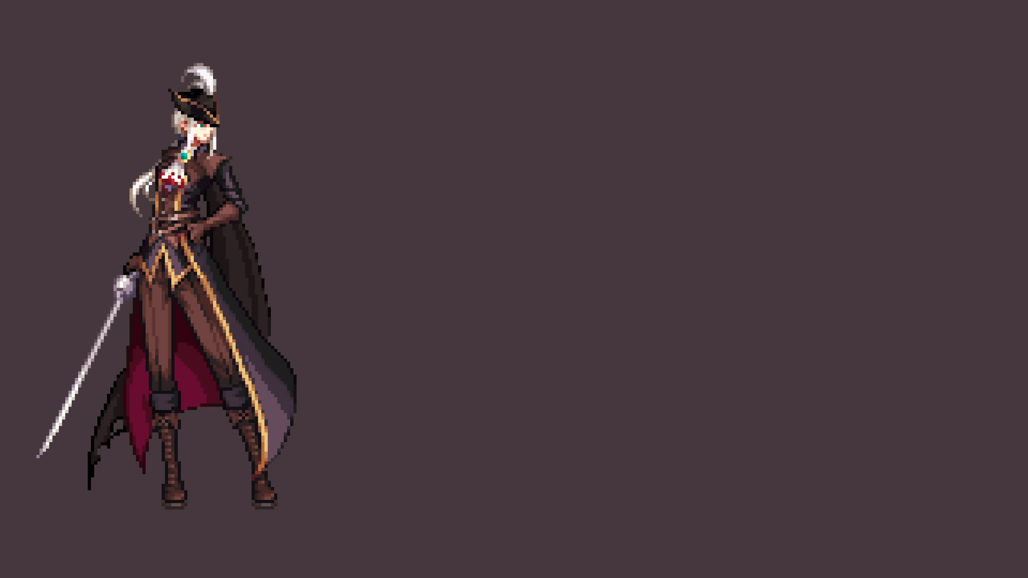 Pixel Art Female Fencer from Dungeon Fighter Online HD Wallpaper