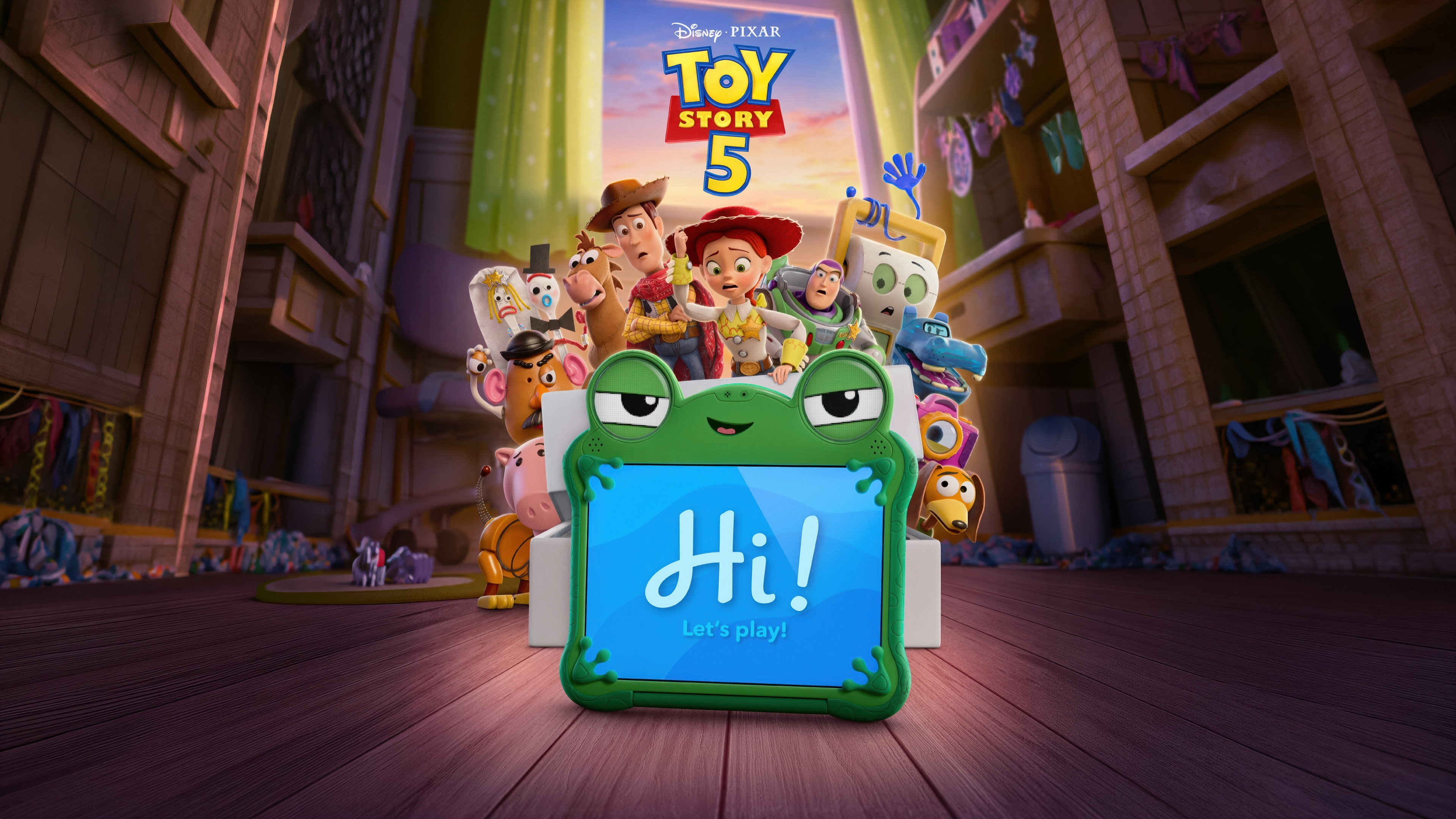 Woody, Jessie, and Buzz Lightyear in Toy Story 5 HD Wallpaper