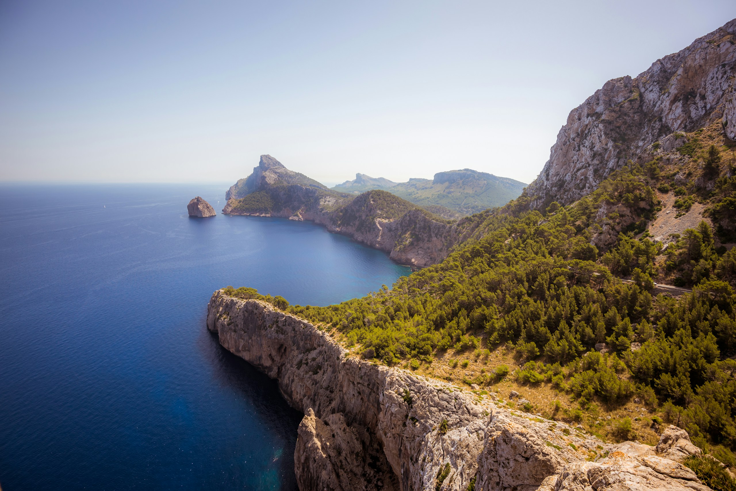 Coastal Cliffs and Blue Sea in Mallorca Spain HD Wallpaper