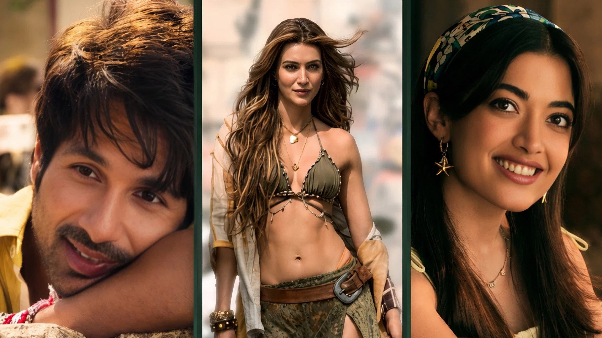 Shahid Kapoor, Kriti Sanon, and Rashmika Mandanna in Cocktail 2 HD Wallpaper