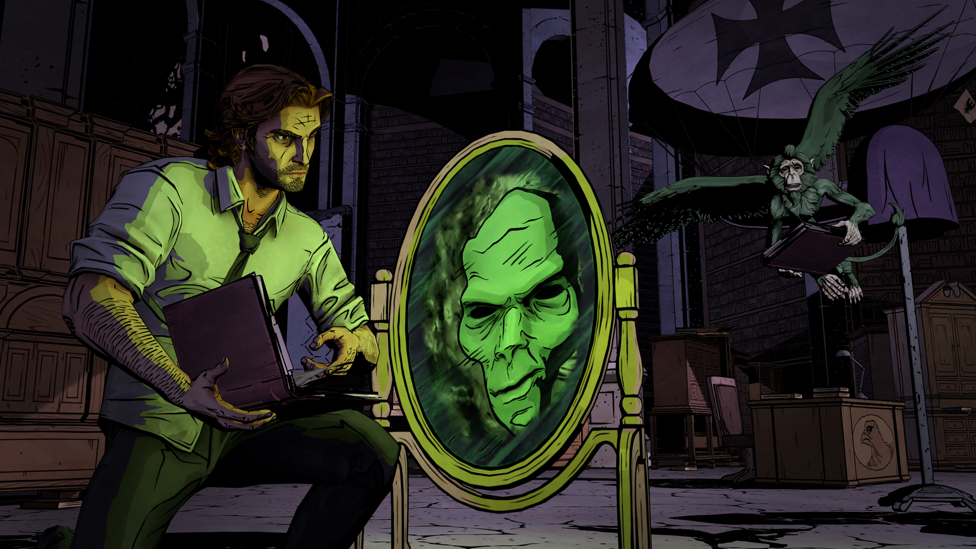 Bigby Wolf and Magic Mirror in The Wolf Among Us HD Wallpaper