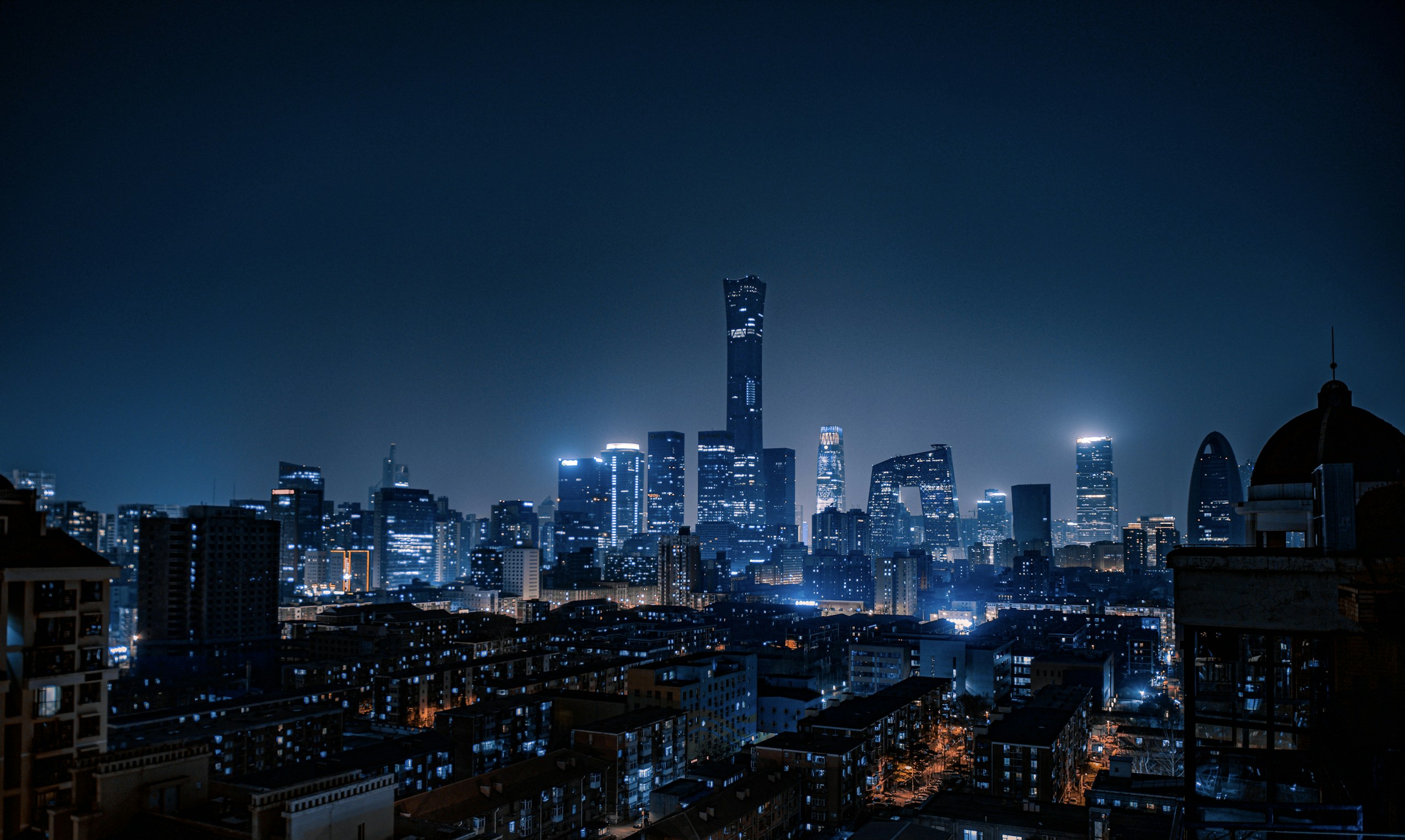 Beijing City Skyline at Night with China Zun HD Wallpaper
