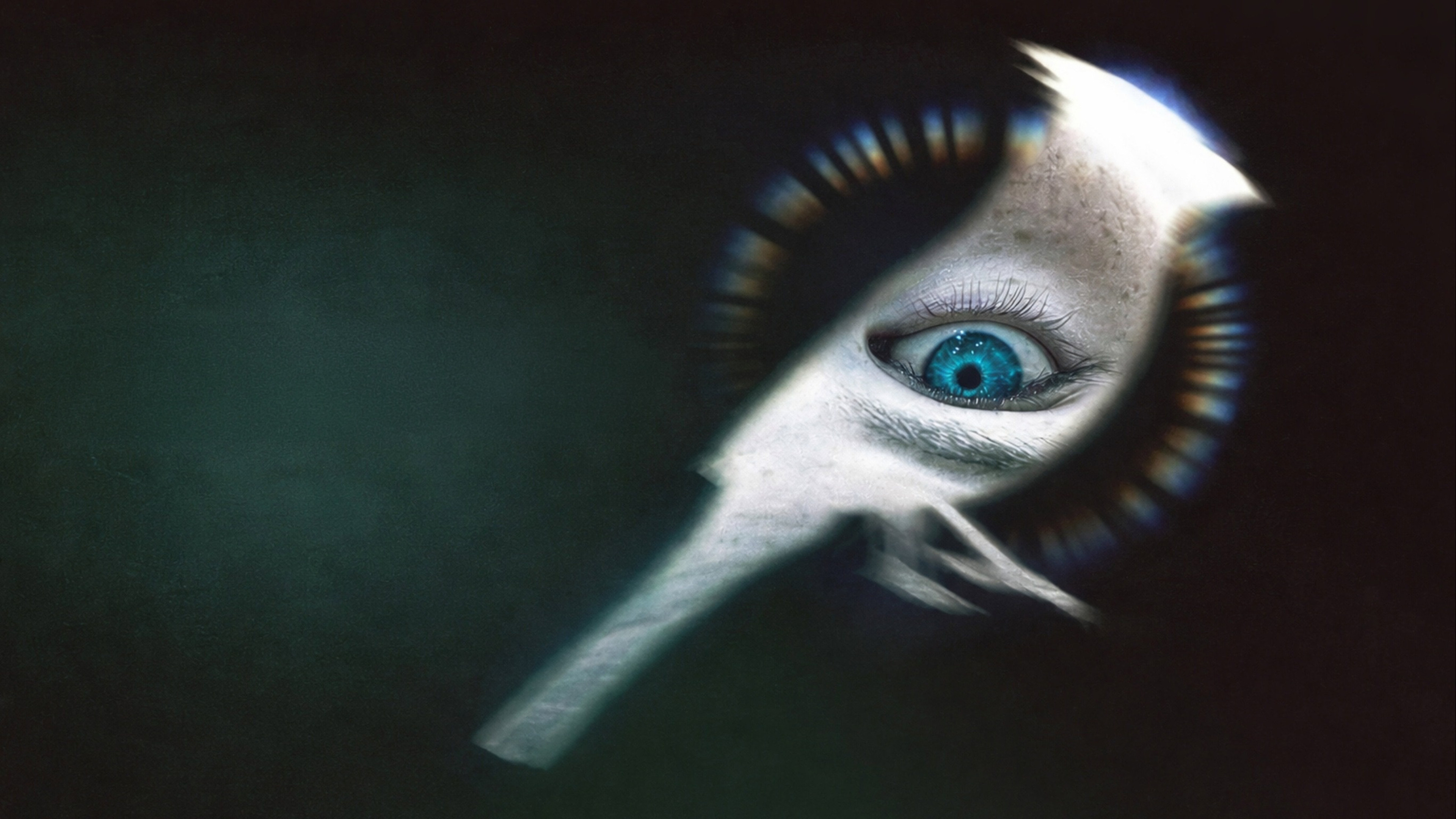 Blue eye peering through a keyhole in Disclosure Day HD Wallpaper