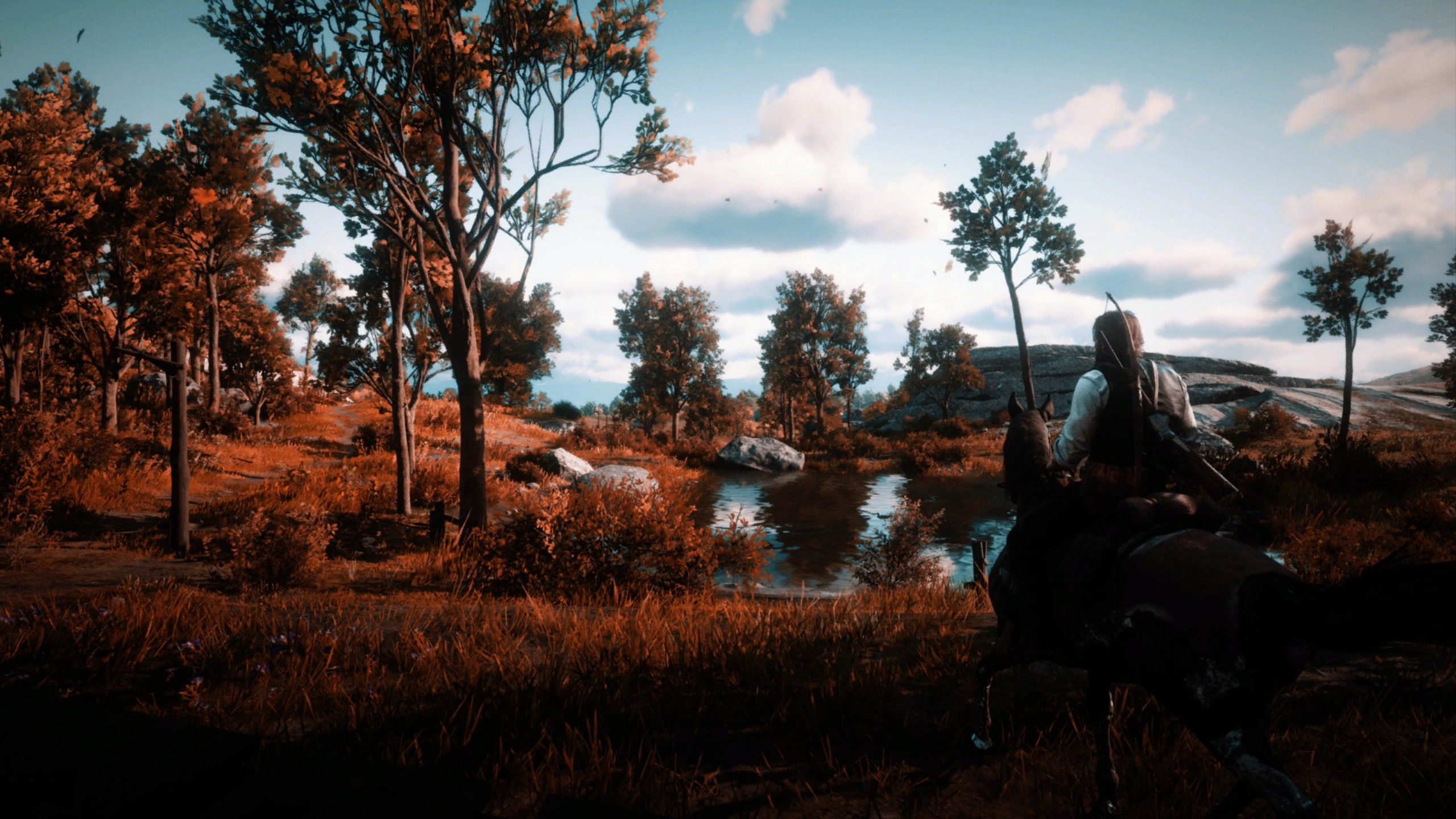 Arthur Morgan riding a horse in Red Dead Redemption 2 HD Wallpaper