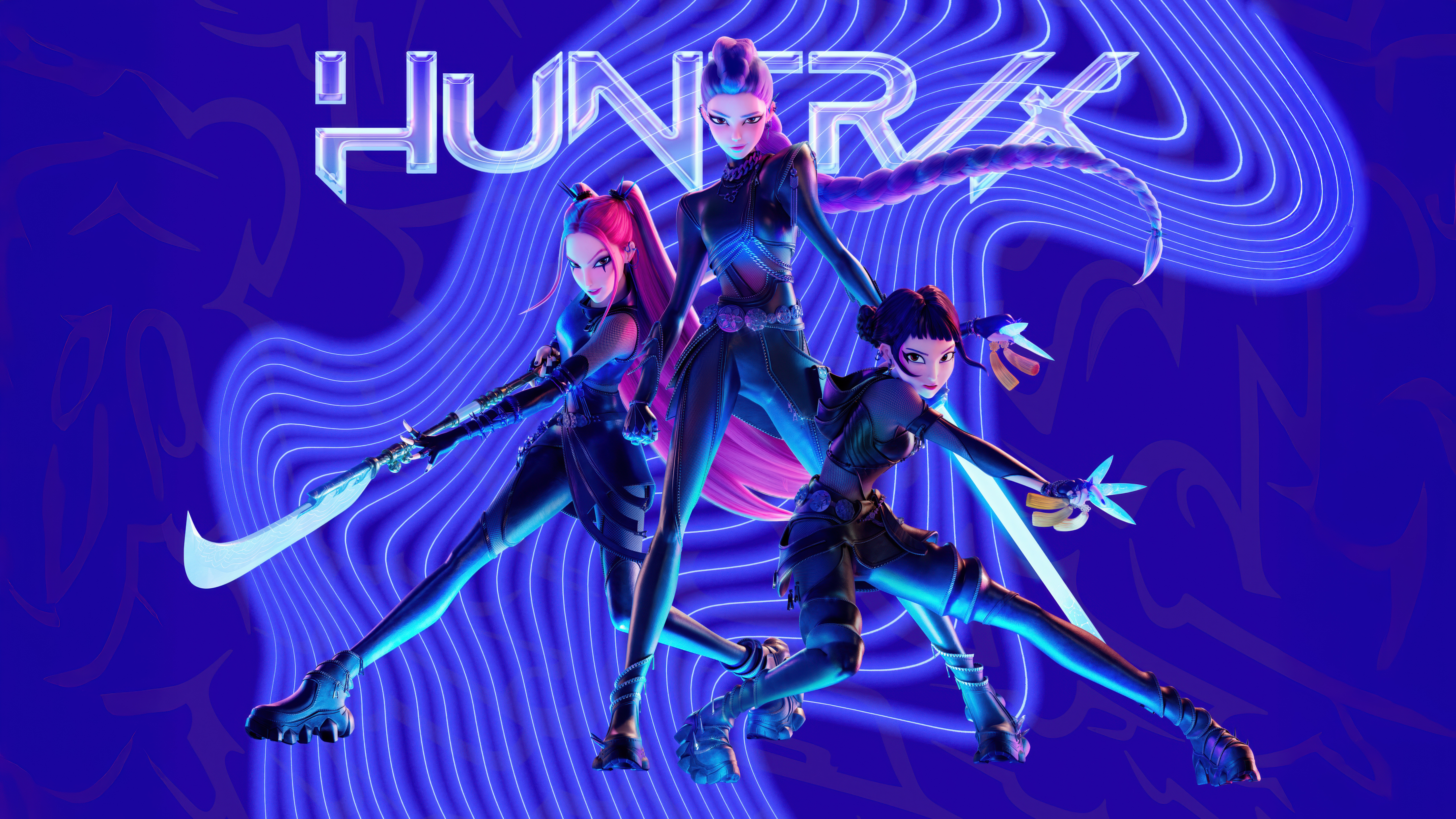 Stylized CGI Ninja Characters from Nike HUNTRX HD Wallpaper