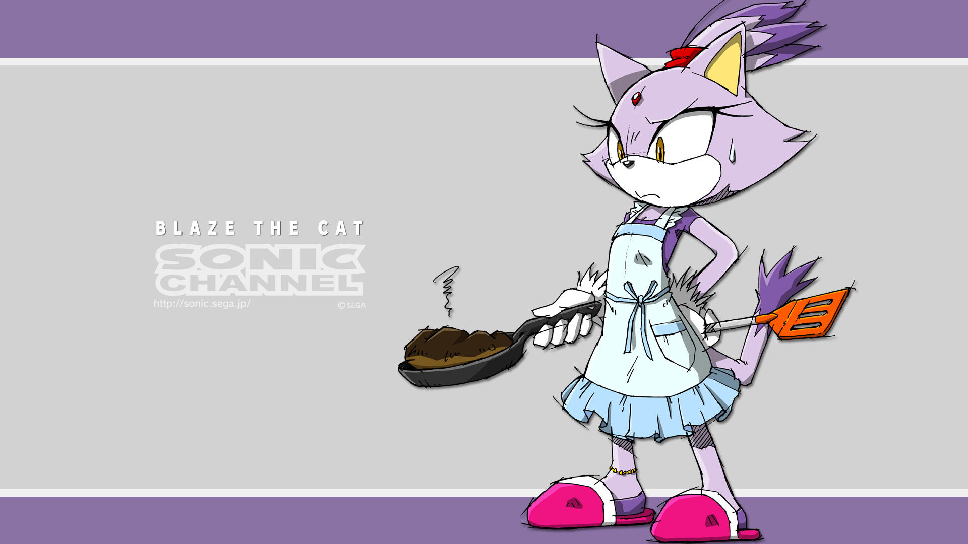Blaze the Cat Cooking from Sonic the Hedgehog HD Wallpaper