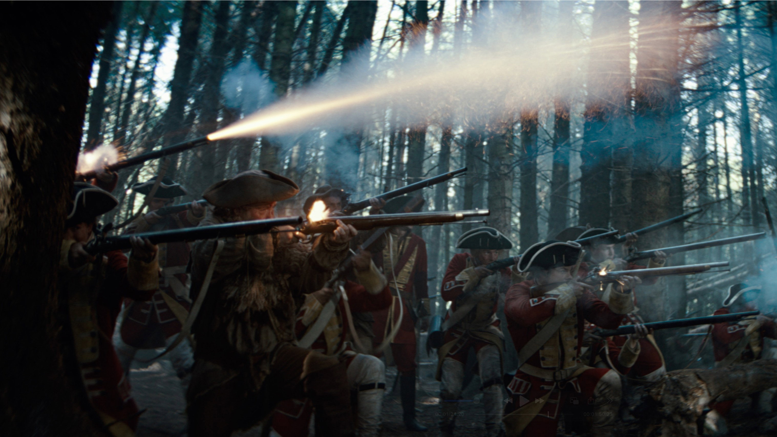 British Soldiers Firing Muskets in Young Washington HD Wallpaper