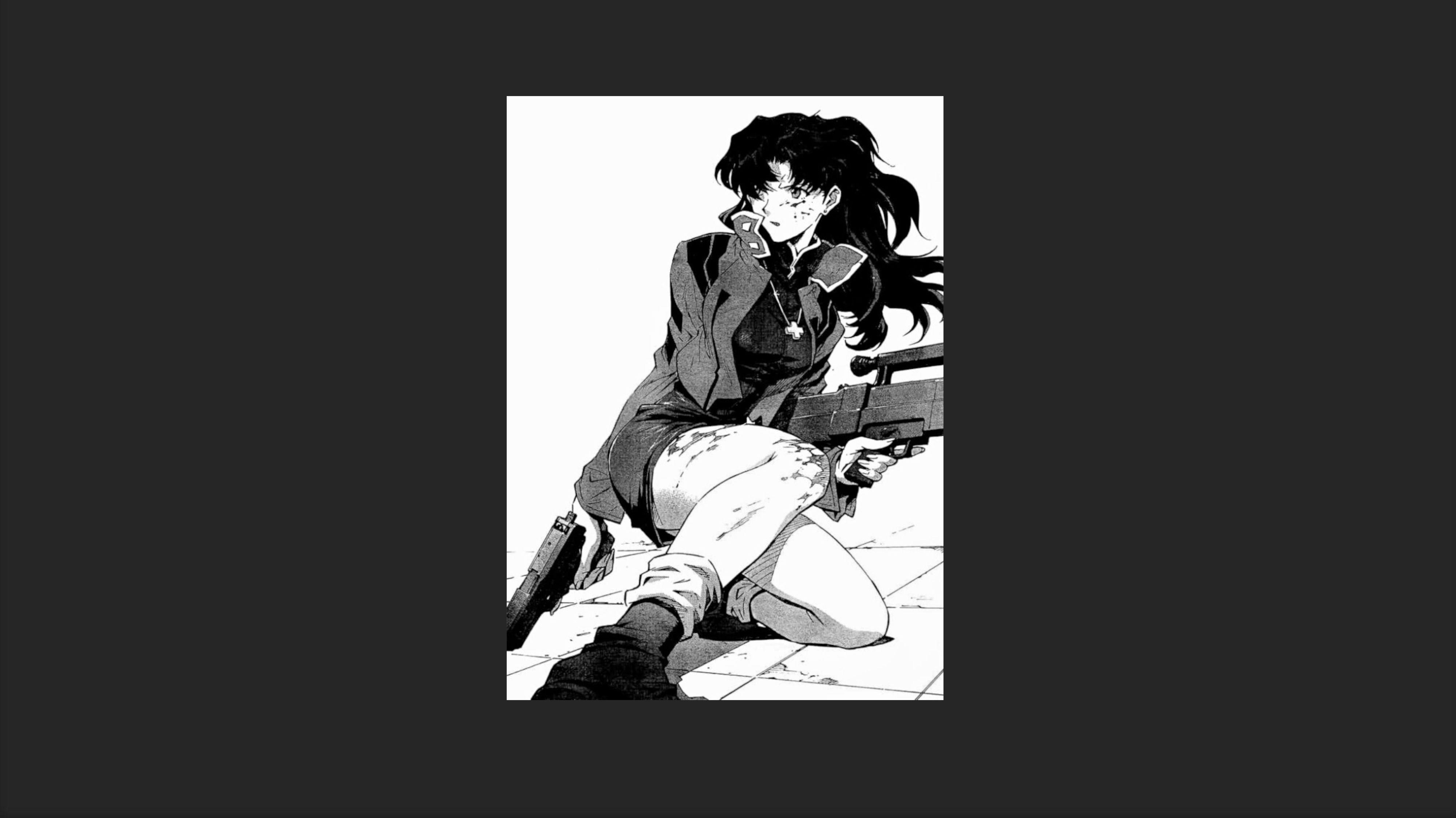 Misato Katsuragi from Neon Genesis Evangelion manga illustration HD Wallpaper