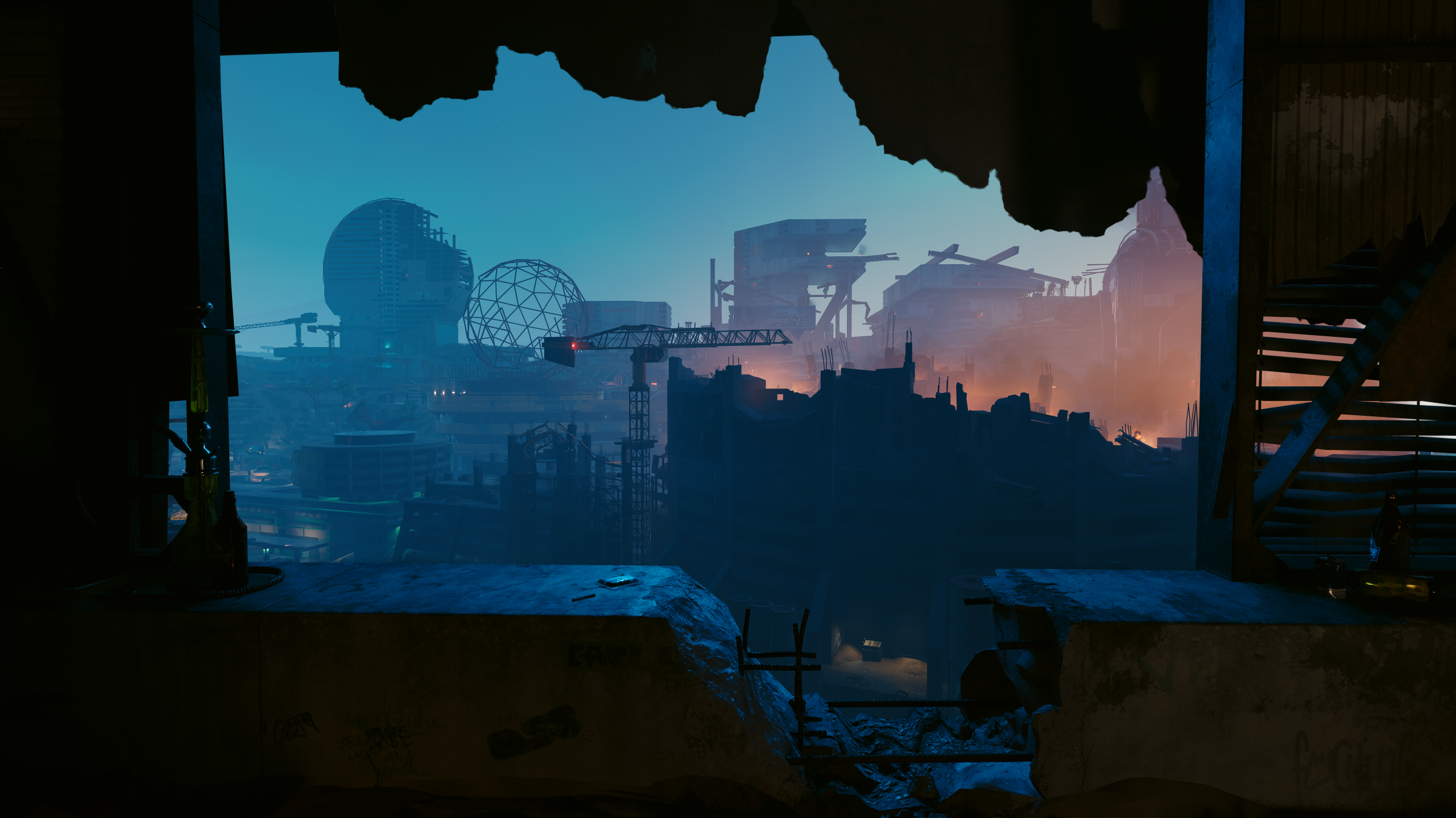 Dogtown ruins in Cyberpunk 2077 Phantom Liberty HD Wallpaper