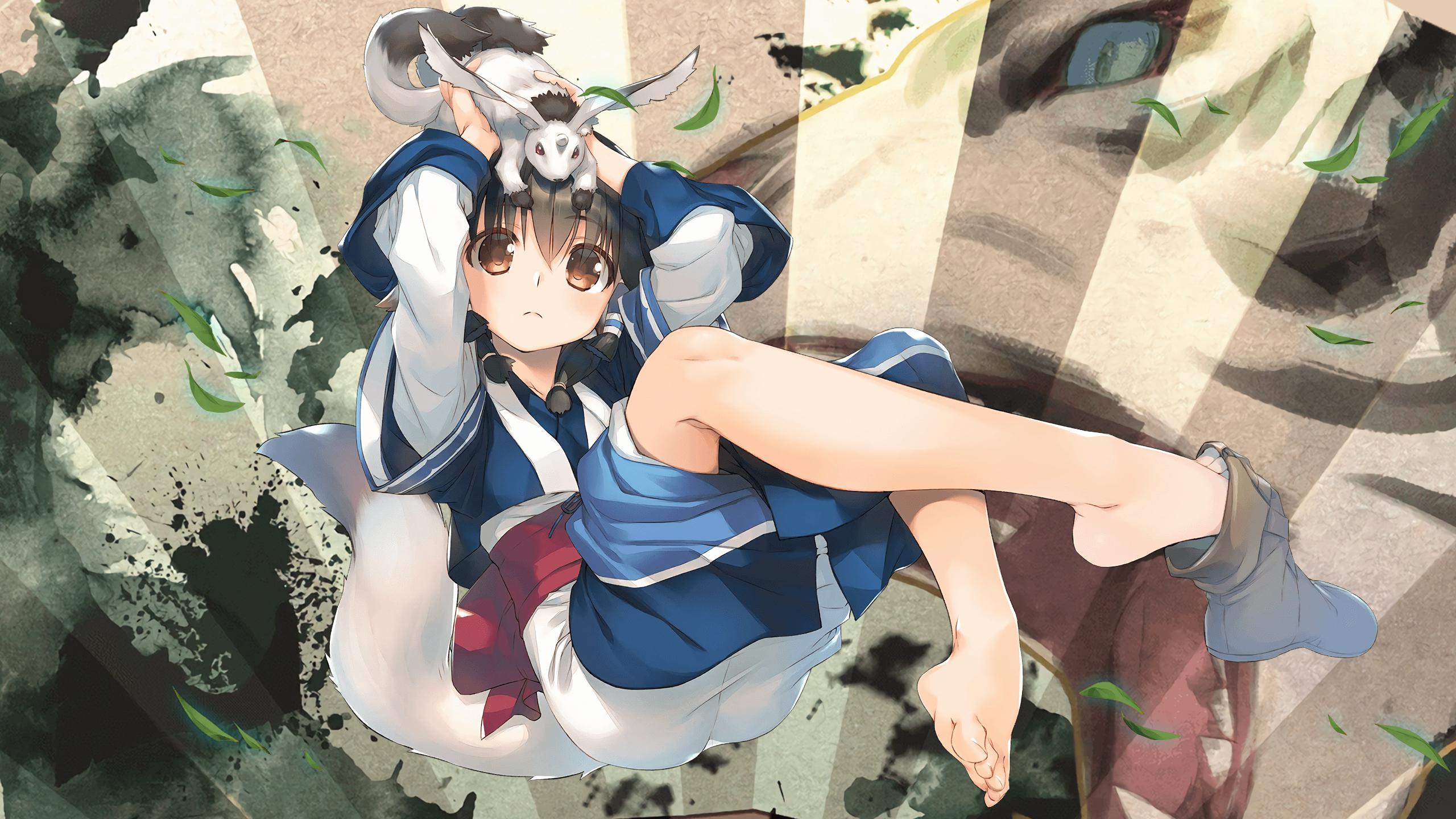 Aruruu from Utawarerumono with her pets HD Wallpaper