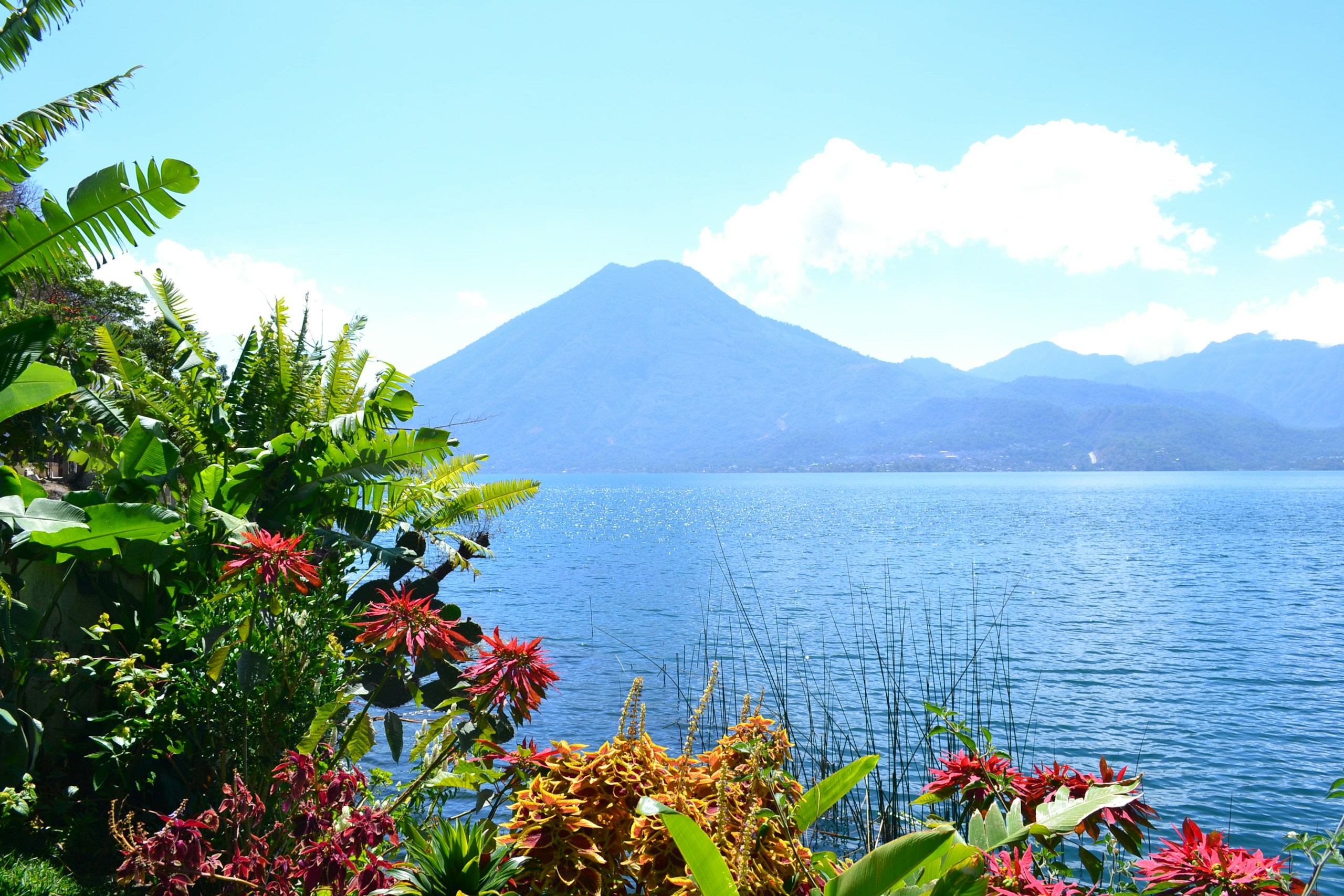 Lake Atitlan and Volcano in Guatemala HD Wallpaper