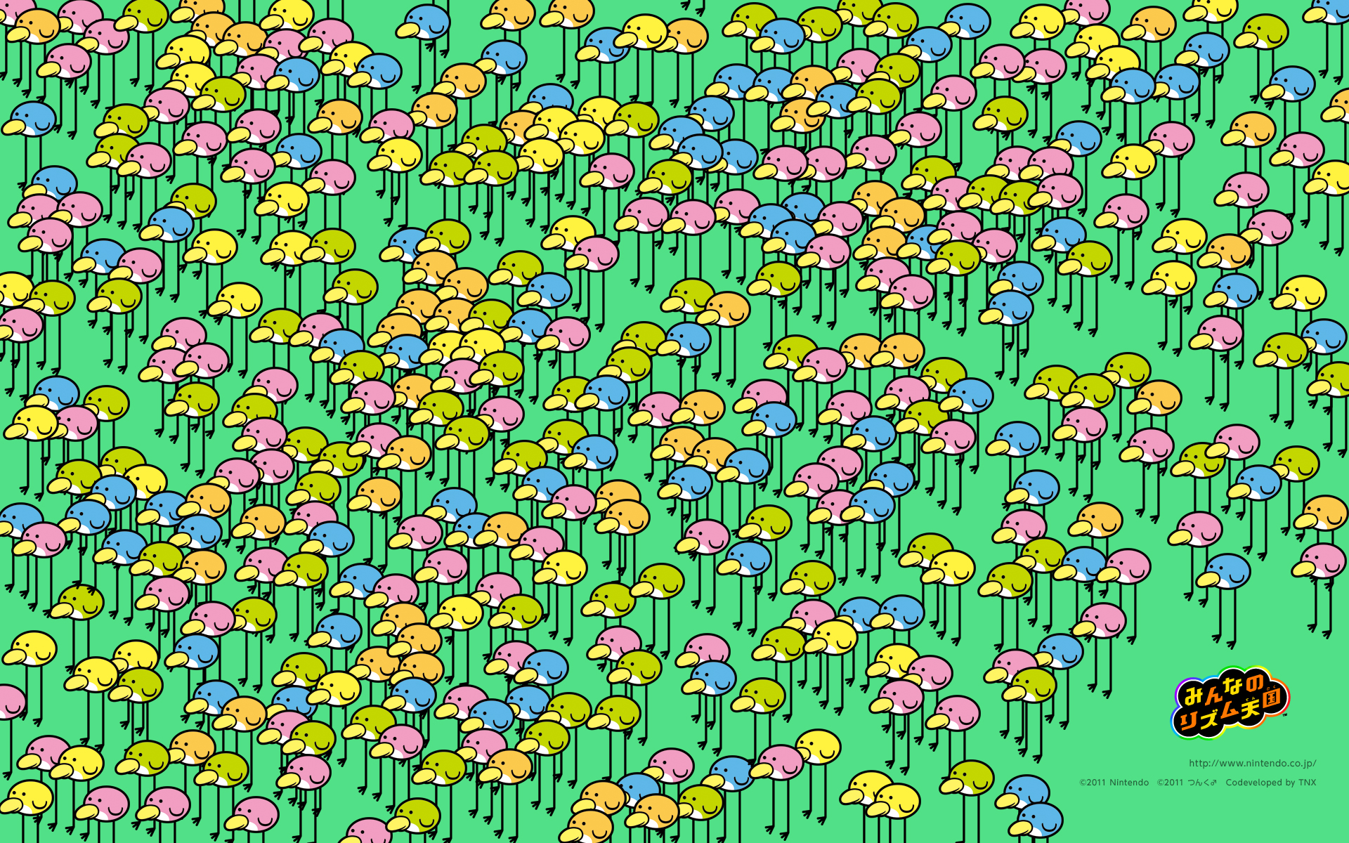 Flockstep Birds from Rhythm Heaven Fever HD Wallpaper