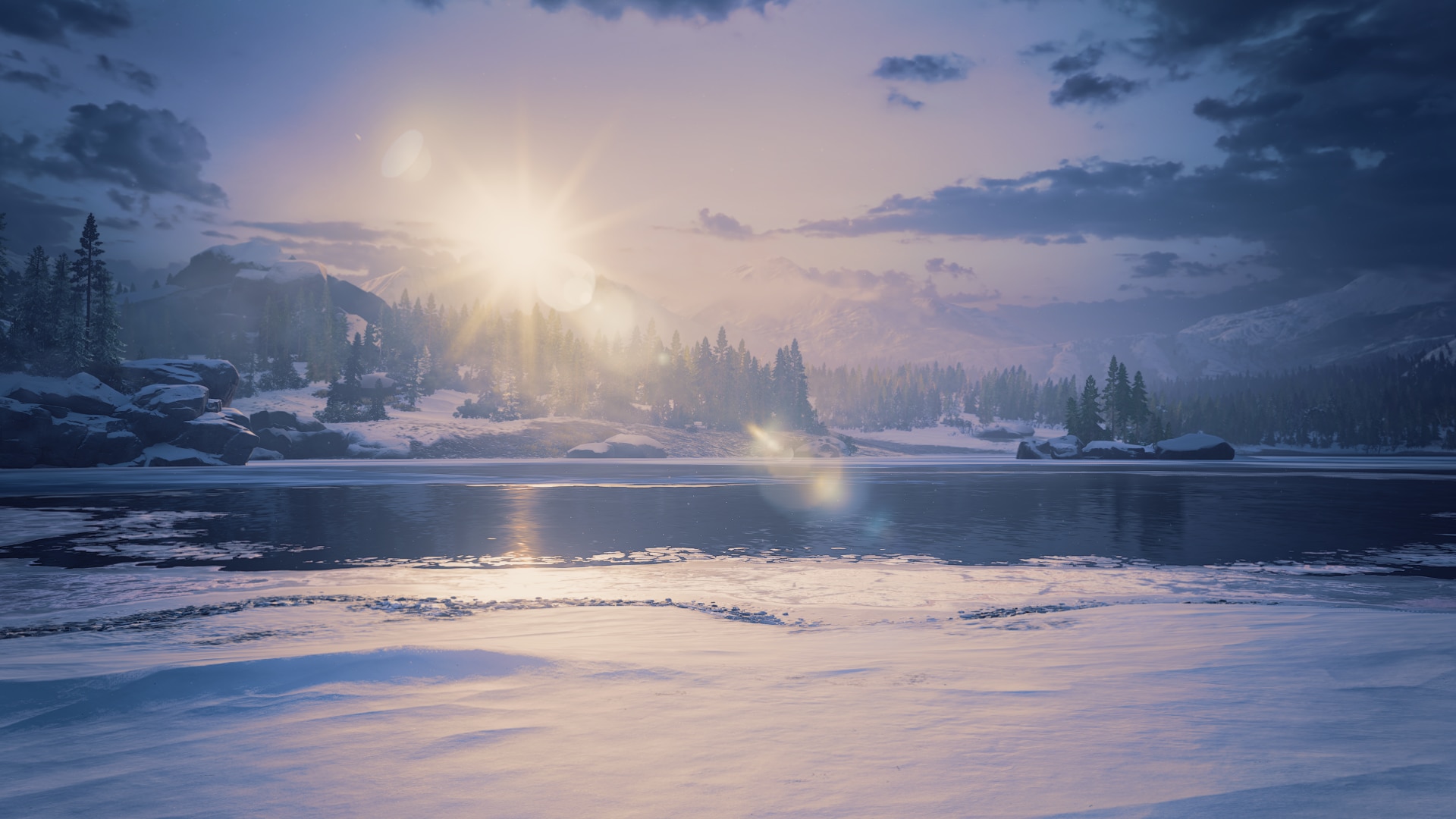 Frozen Lake Isabella in Red Dead Redemption 2 HD Wallpaper